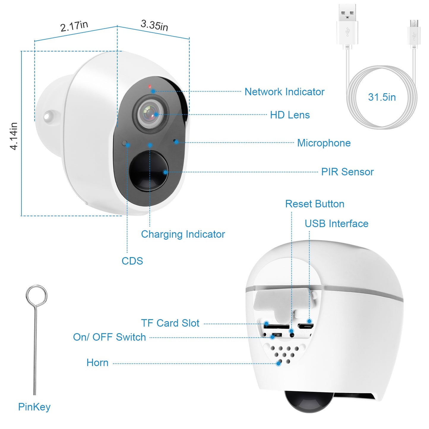 1080P FHD WiFi IP Camera Two-Way Audio Security Surveillance Camera IP65 Waterproof Motion Sensor Night Vision Network Camcorder APP Control