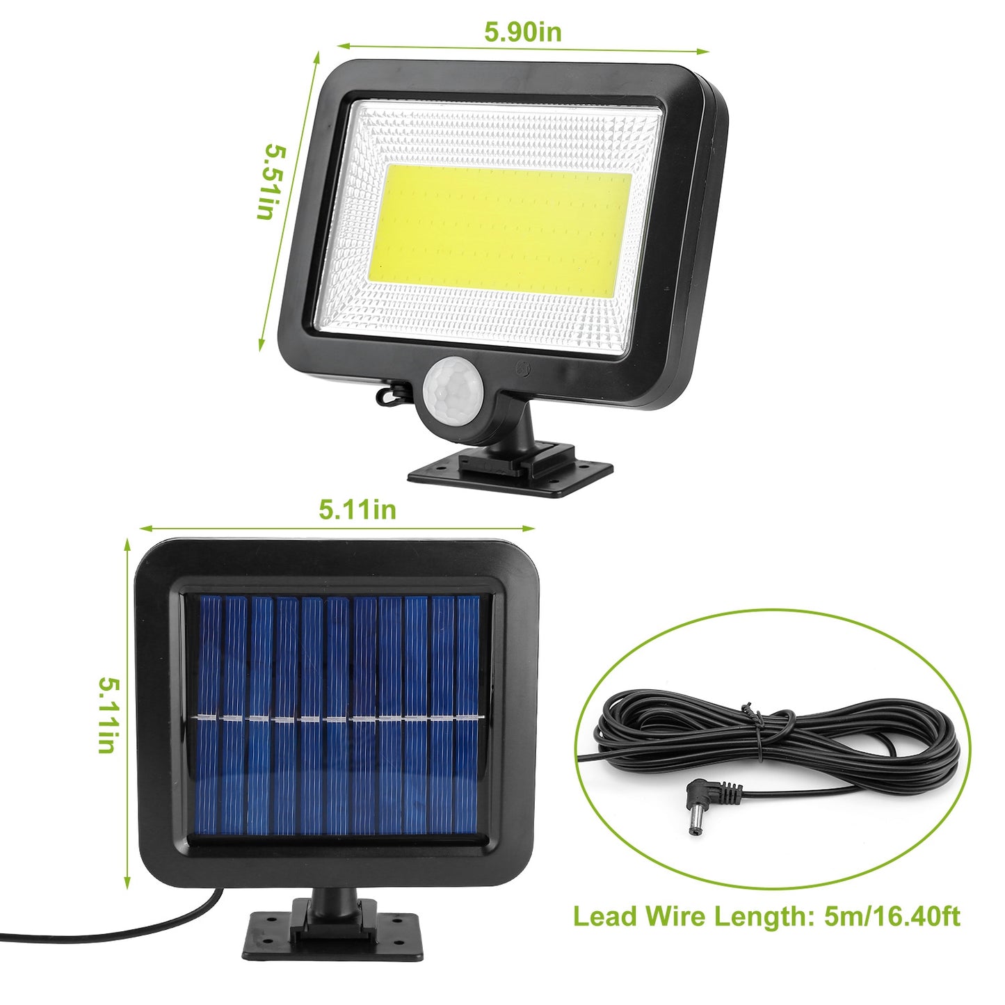Solar Powered Wall Lights Outdoor 100 LED Beads Motion Sensor Lamp IP65 Waterproof Dusk To Dawn Sensor Light For Front Door Deck