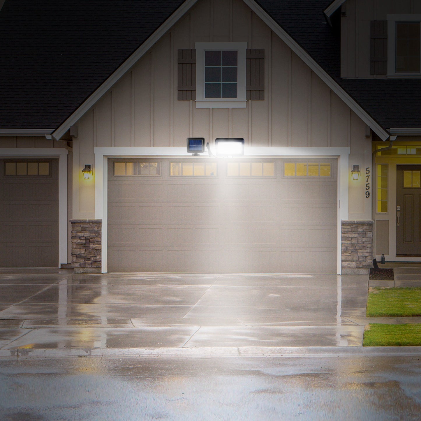 Solar Powered Wall Lights Outdoor 100 LED Beads Motion Sensor Lamp IP65 Waterproof Dusk To Dawn Sensor Light For Front Door Deck