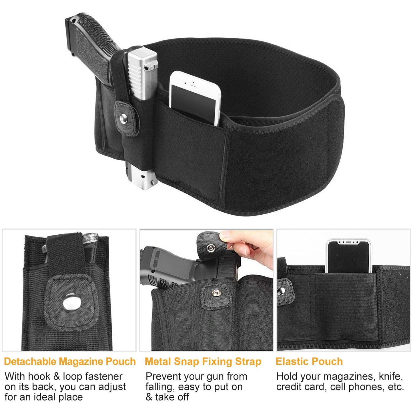 Belly�Band�Gun�Holster�Adjustable�Waist�Carry�Tactical�Pistol�Pouch