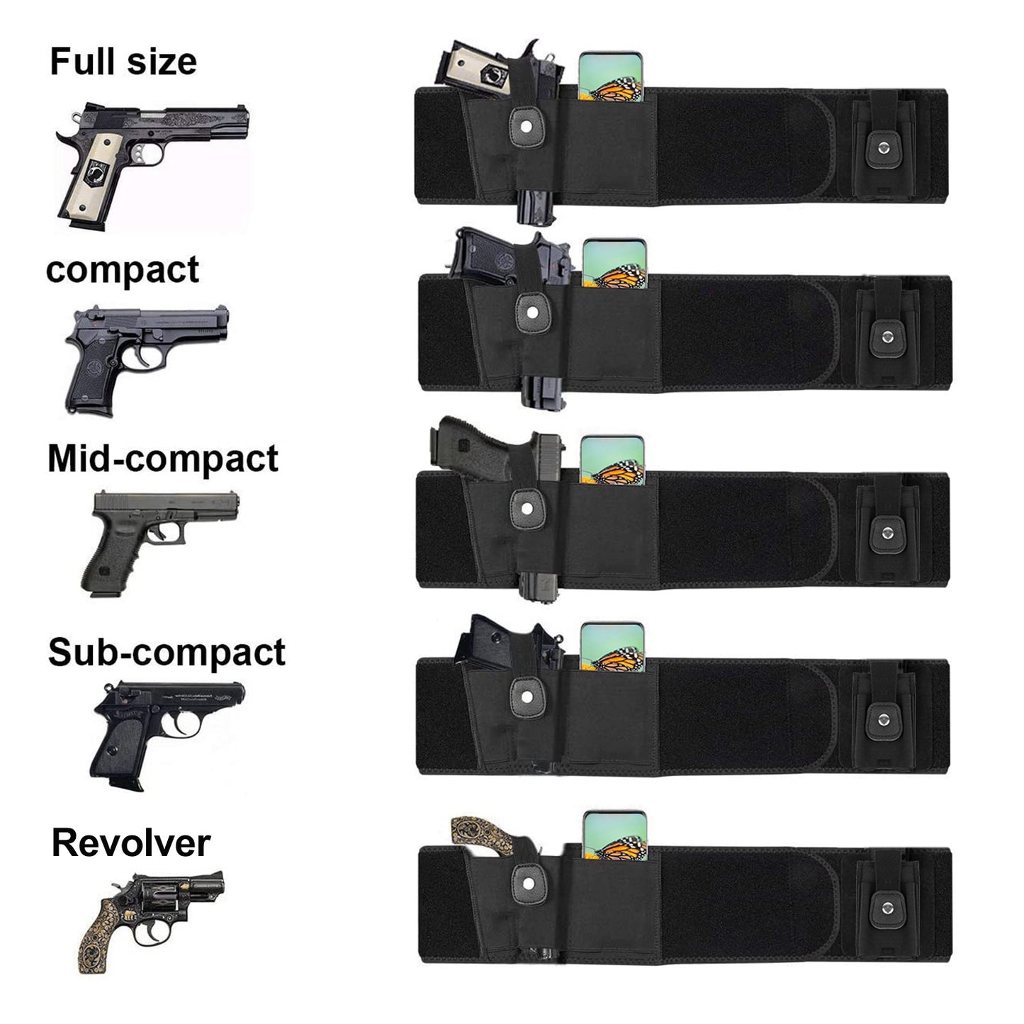 Belly�Band�Gun�Holster�Adjustable�Waist�Carry�Tactical�Pistol�Pouch