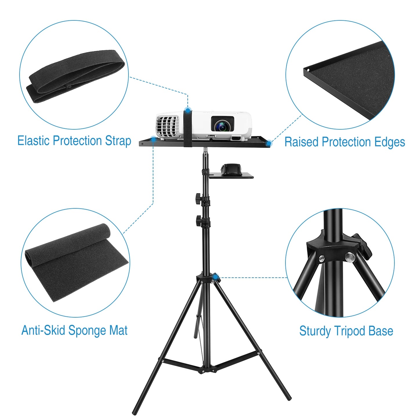 Laptop Projector Tripod Stand Adjustable Height Notebook Floor Stand Portable Computer DJ Equipment Holder Mount Elevator