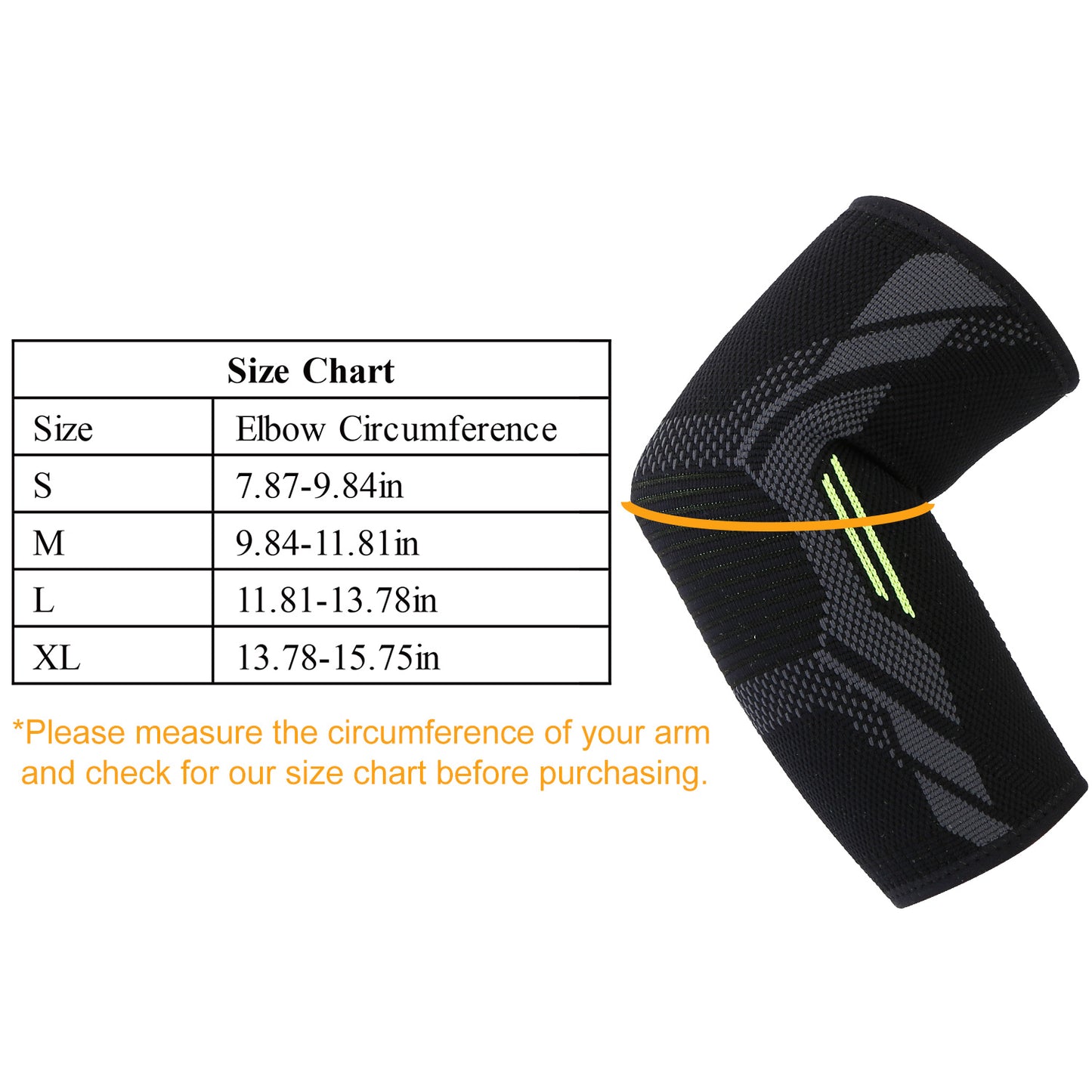 Elbow Support Brace Compression Sleeve Adjustable Arm Support Wrap Guard Bandage Arm Band for Tendinitis Arthritis [L Size]]