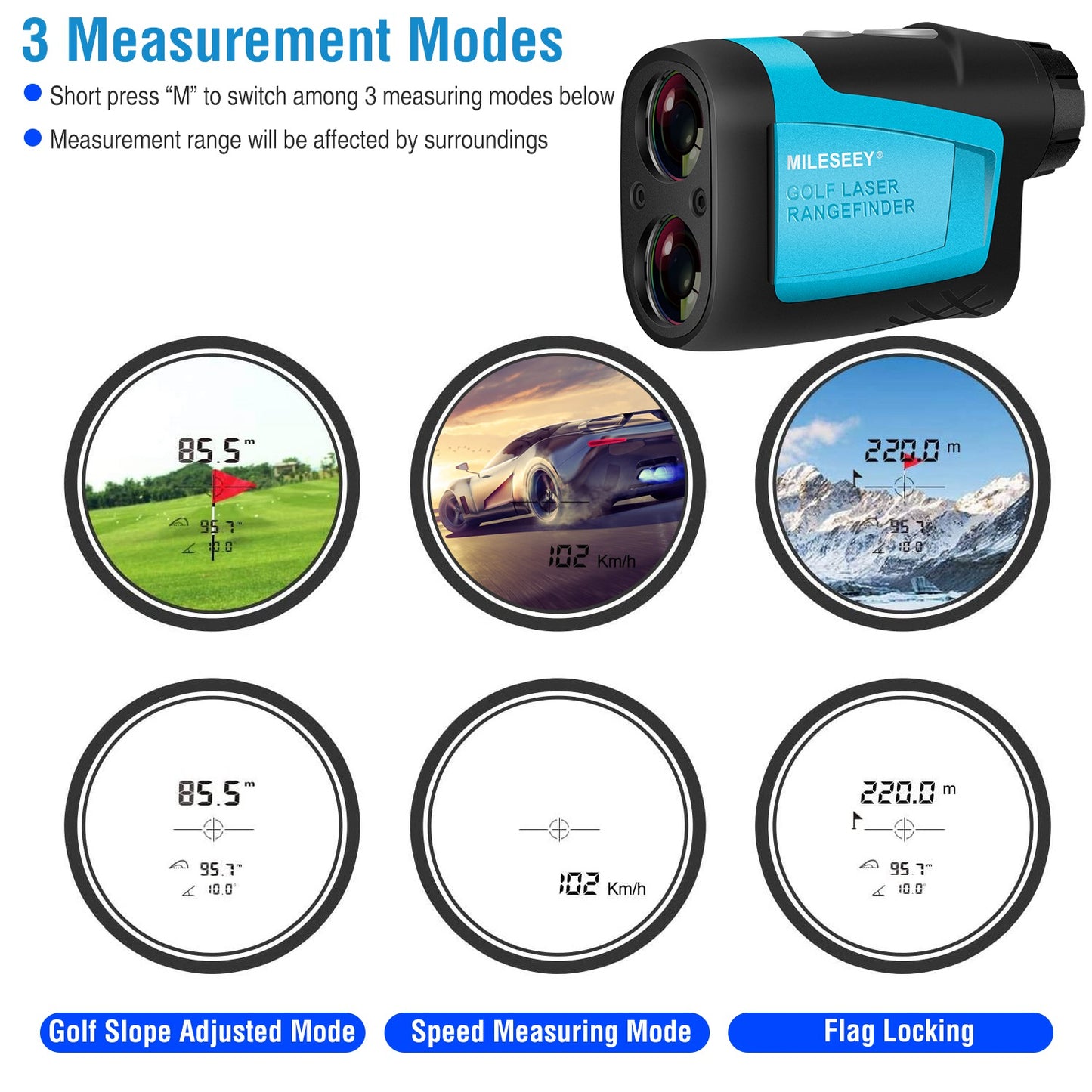 Professional Precision Laser Golf Rangefinder 600m/656Yard 6X Magnification Distance Angle Speed Measurement For Golf Hunting