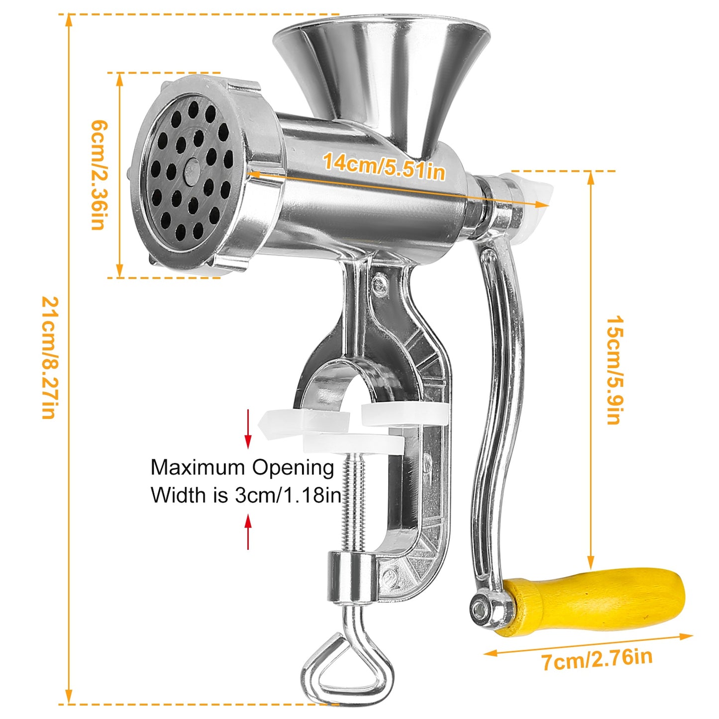 Manual Meat Grinder Heavy Duty Hand Operated Mincer Sausage Maker Machine Noodle Maker Kitchen Food Grinder For Pork Beef Pepper