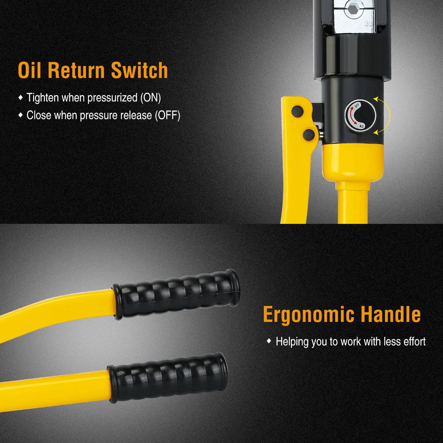 12 Ton Hydraulic Wire Crimper Professional Terminal Crimping Pliers Battery Cable Lug Crimping Tool Set W/ 12 Dies