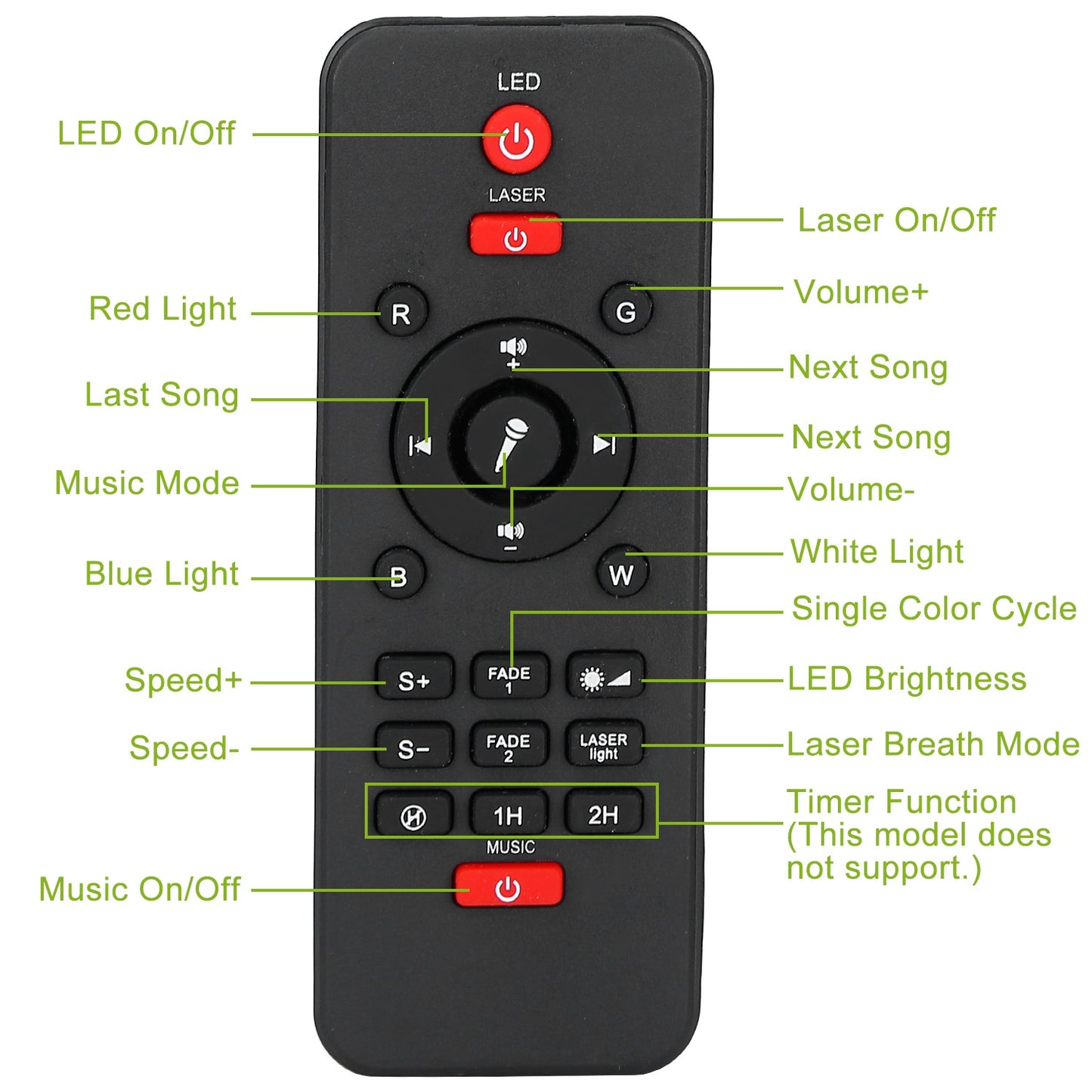 Star Projector Lamp RGBW Wireless Music Speaker Night Light USB Ocean Wave Projector