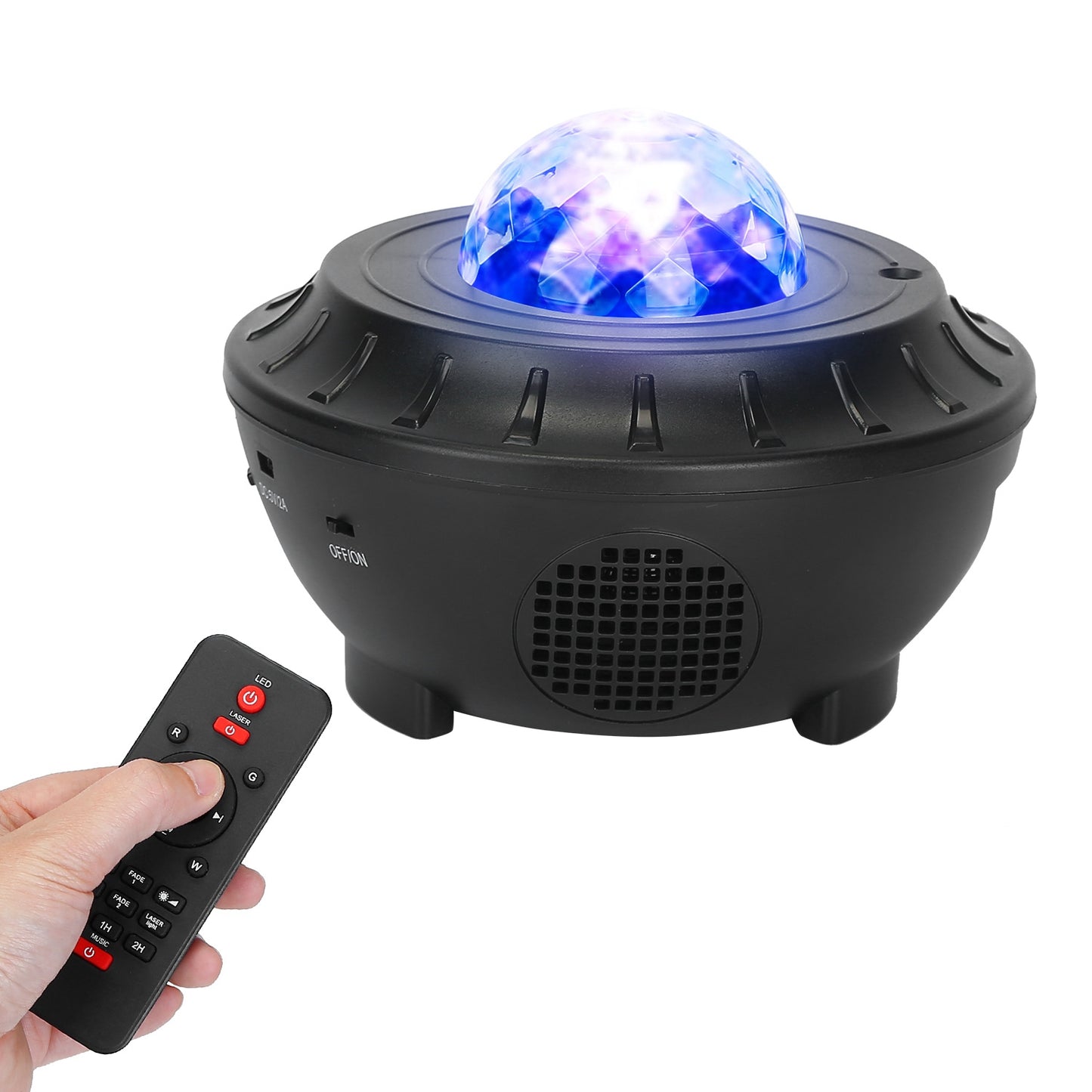 Star Projector Lamp RGBW Wireless Music Speaker Night Light USB Ocean Wave Projector