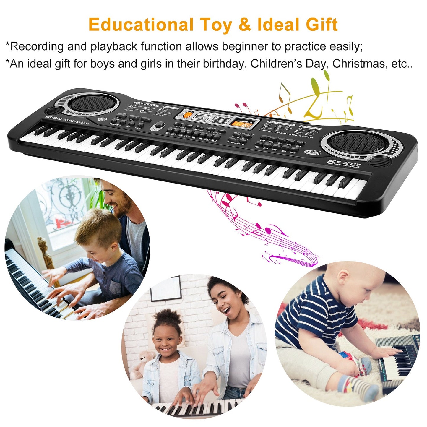 61 Key Electronic Music Keyboard