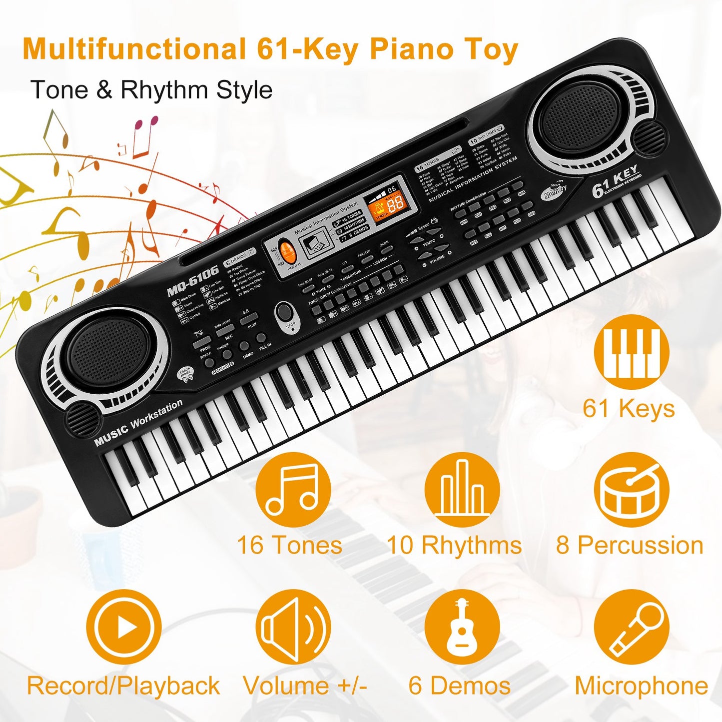 61 Key Electronic Music Keyboard