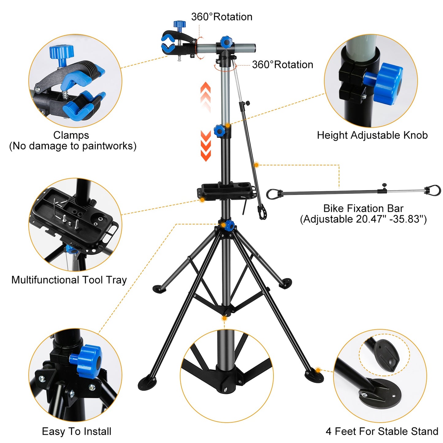 Bicycle Repair Stand Rack Height Adjust