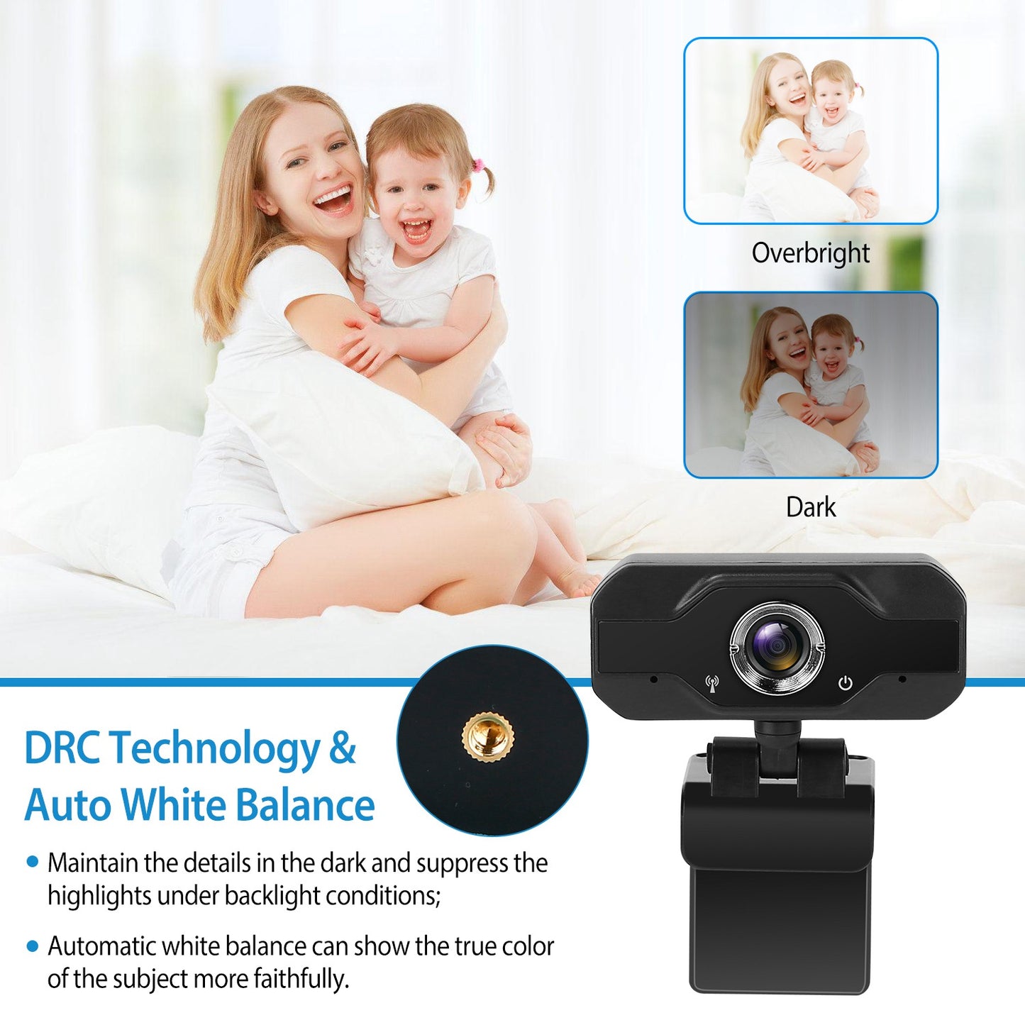 FHD 1080P USB Clip Webcam Rotatable