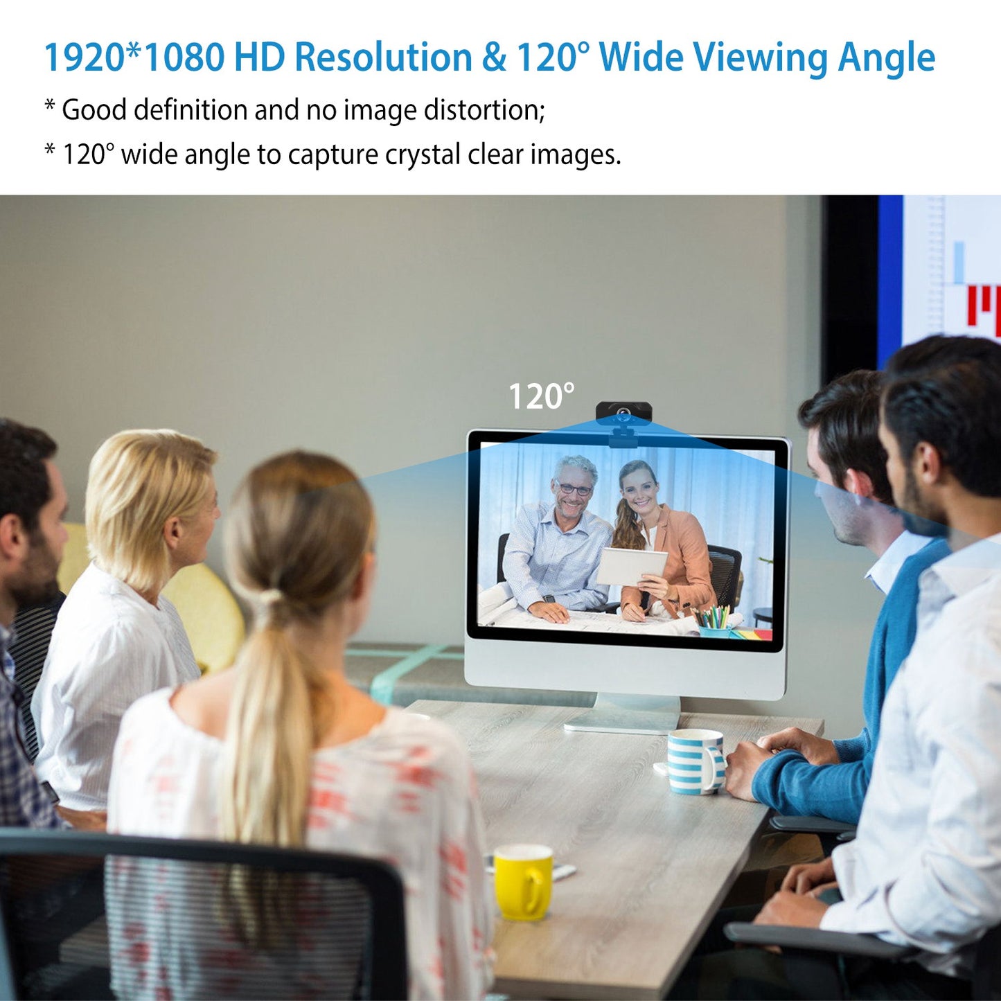 FHD 1080P USB Clip Webcam Rotatable
