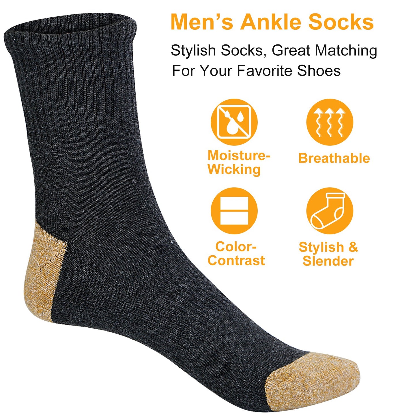 3 Pairs Men Socks Spring Winter Ankle Socks Compression-Fit Sport Socks