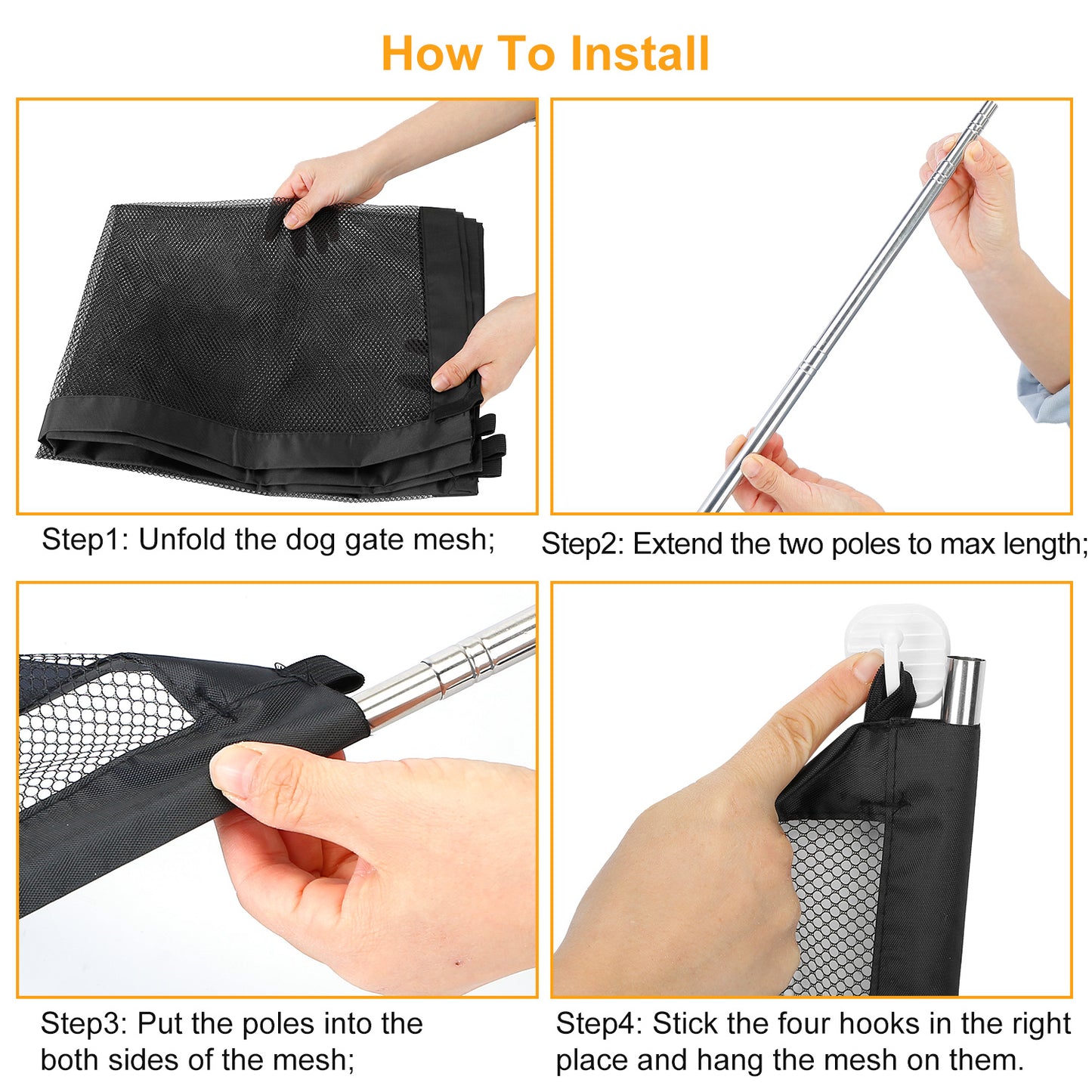 Dog Gate MeshPet Baby Safety Guard
