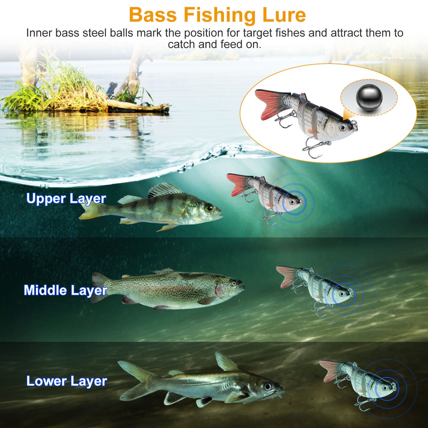 4Pcs 10cm/20g Bass Fishing Lure 6 Segment Multi Jointed Lifelike Fish Lures Sinking Wobbler Swim Bait For Freshwater Saltwater Fishing
