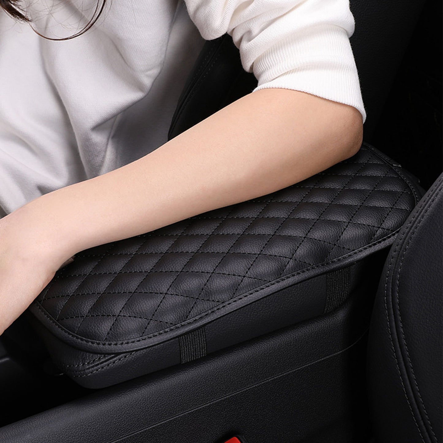 Car Armrest Pad Cover PU Leather Auto Center Console Seat Box Cover Protector
