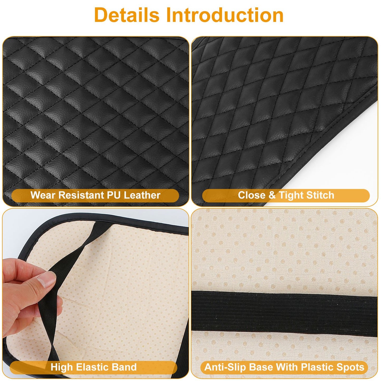 Car Armrest Pad Cover PU Leather Auto Center Console Seat Box Cover Protector