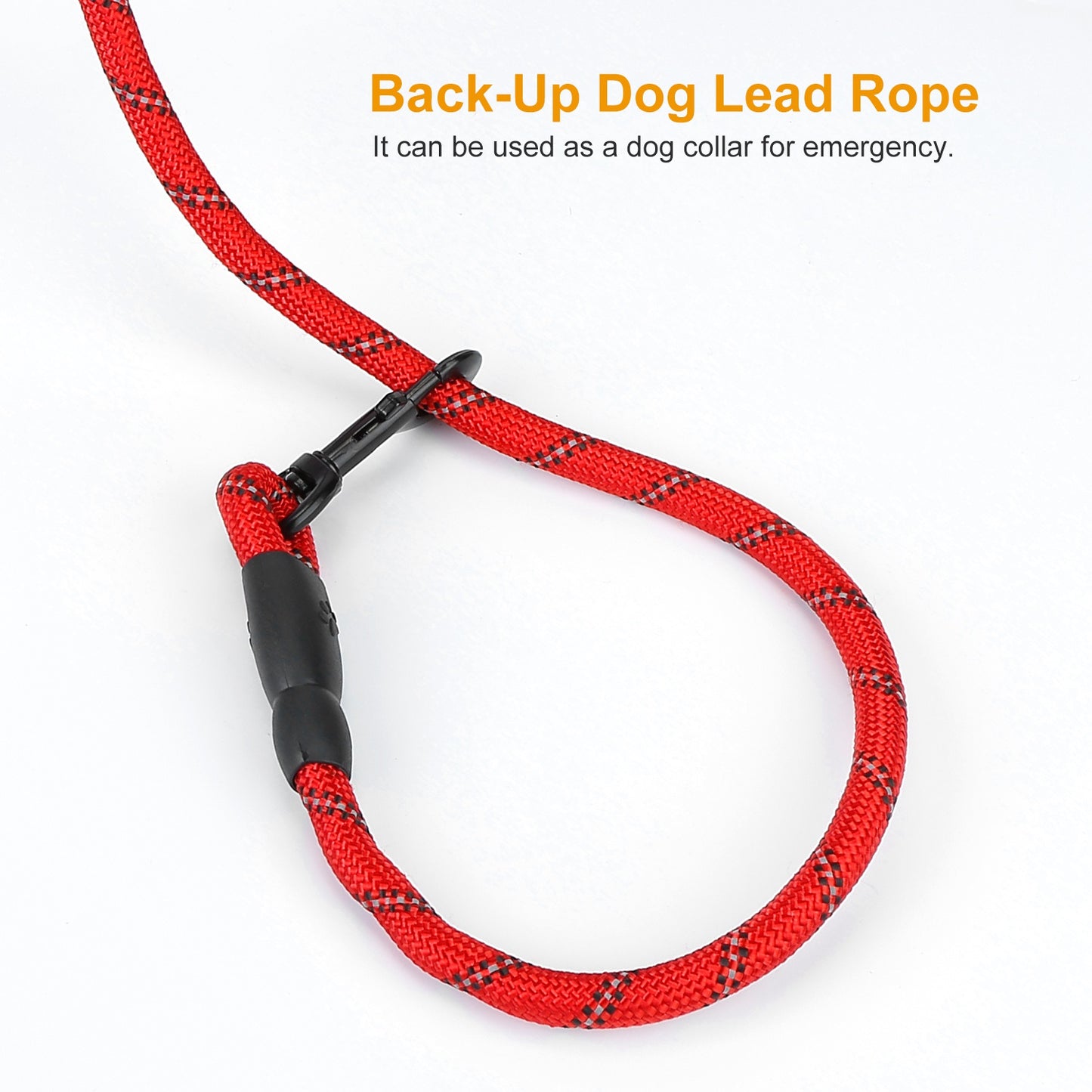5FT Dog Leash Dog Training Walking Lead w/ Foam Handle Highly Reflective Treads Strong Nylon Dog Rope