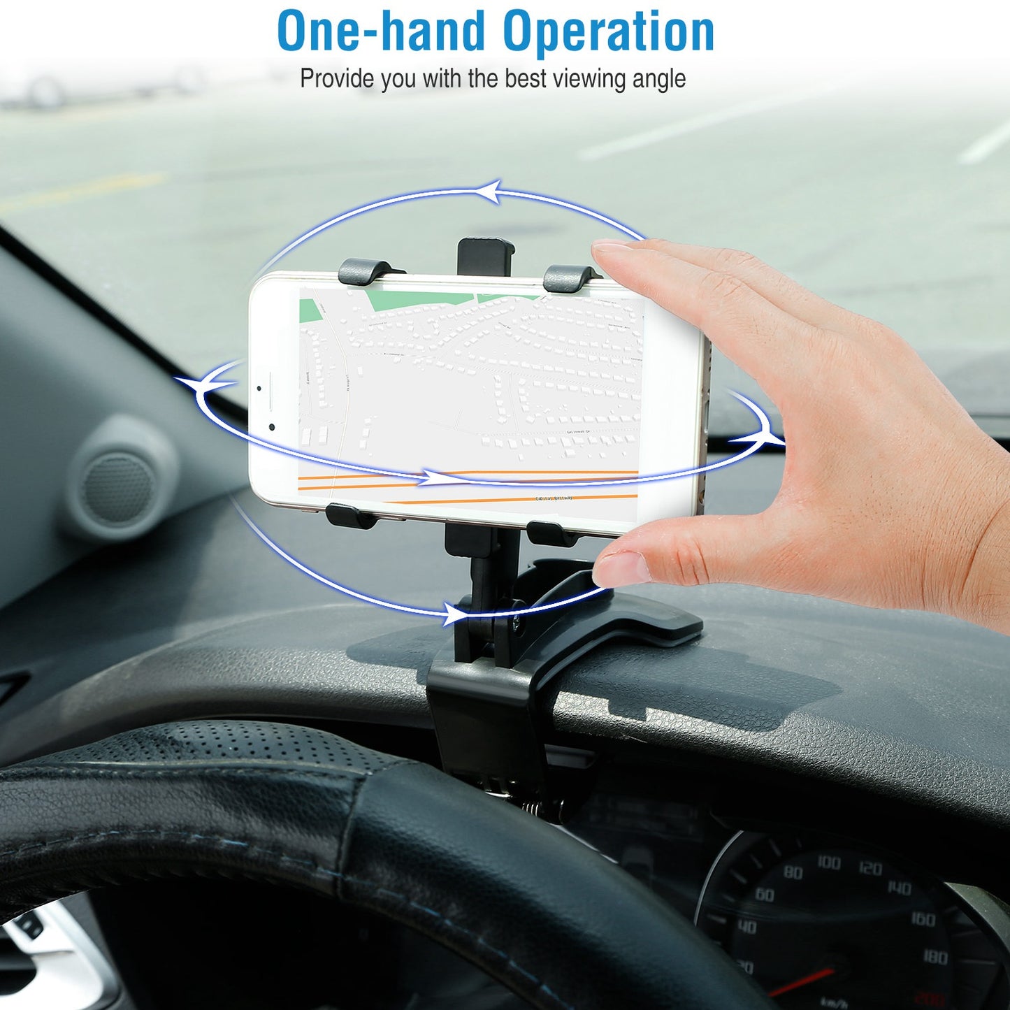 Car Dashboard Phone Stand Car Phone Holder Non-slip 360° Rotation Dashboard Phone Holder Suitable For 3-7in Cell Phone