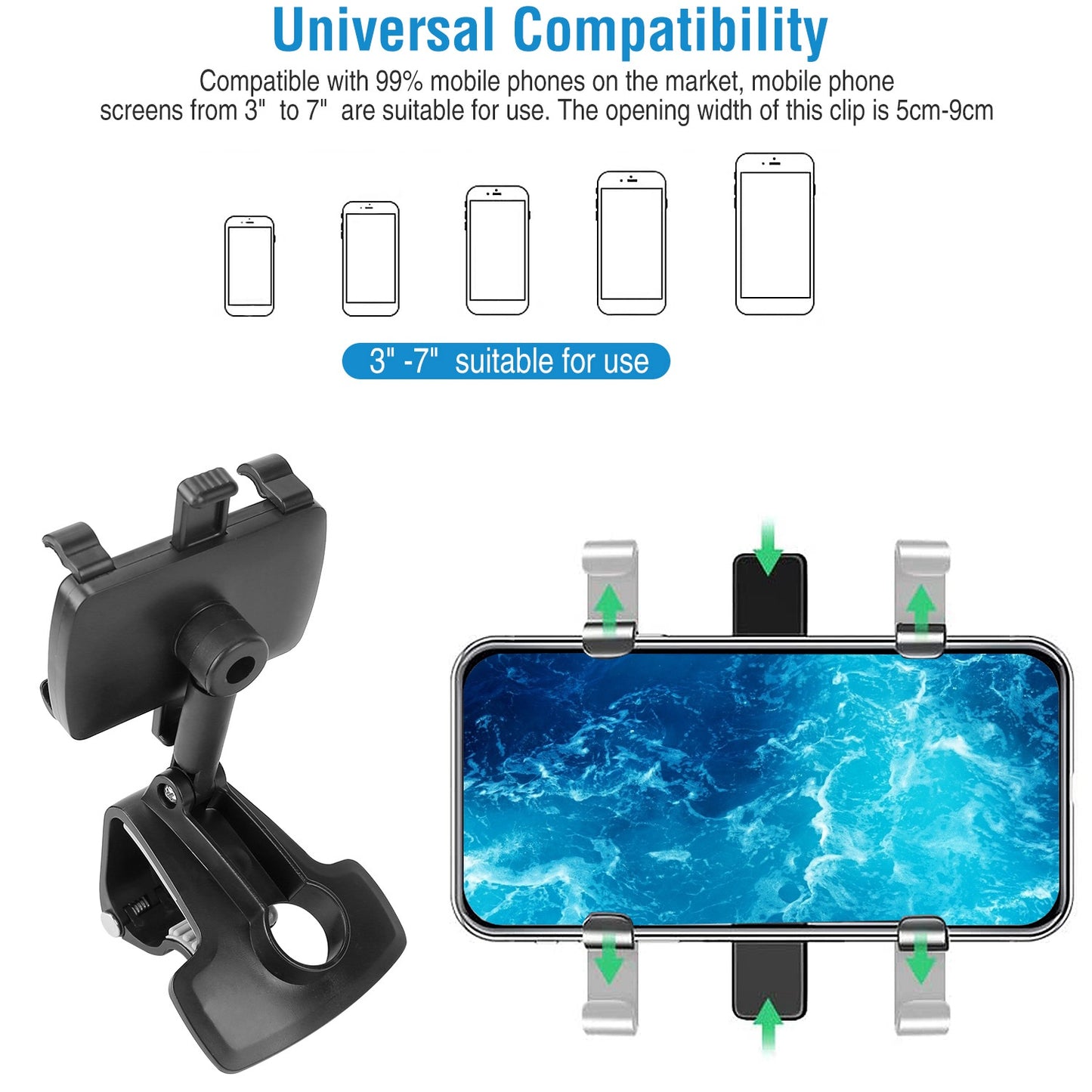 Car Dashboard Phone Stand Car Phone Holder Non-slip 360° Rotation Dashboard Phone Holder Suitable For 3-7in Cell Phone