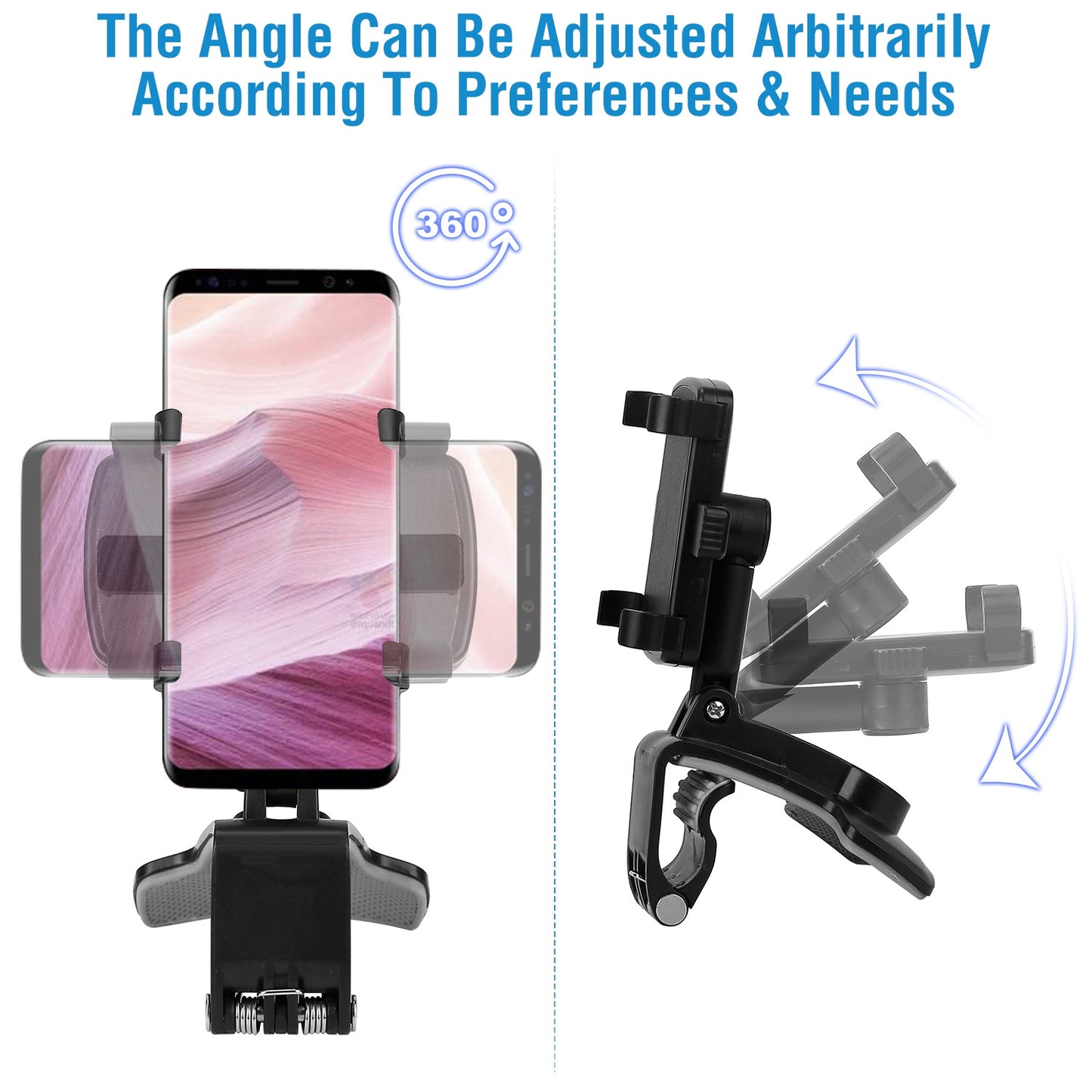 Car Dashboard Phone Stand Car Phone Holder Non-slip 360° Rotation Dashboard Phone Holder Suitable For 3-7in Cell Phone