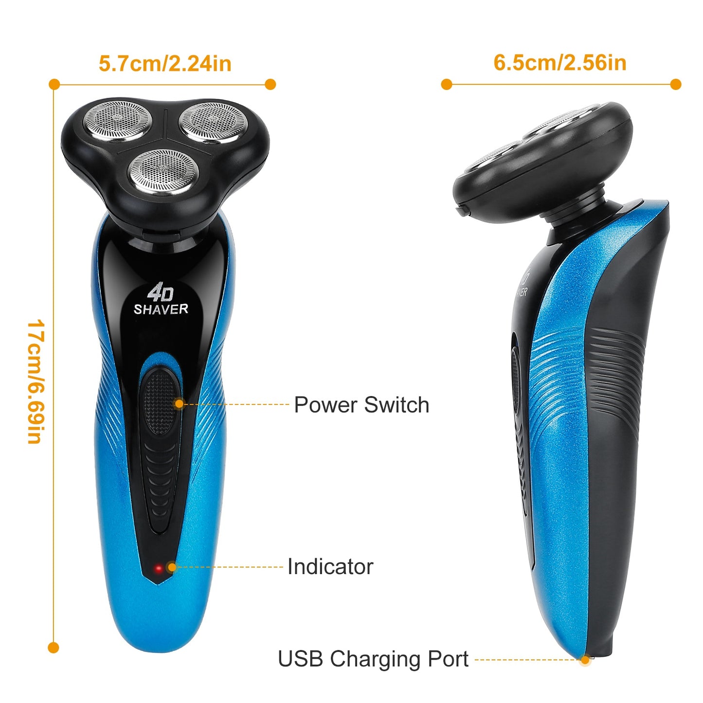 4 In 1Electric Shaver for Men IPX7 Waterproof Beard Trimmer Cordless Rechargeable Razor Beard Nose Hair Face Wet Dry