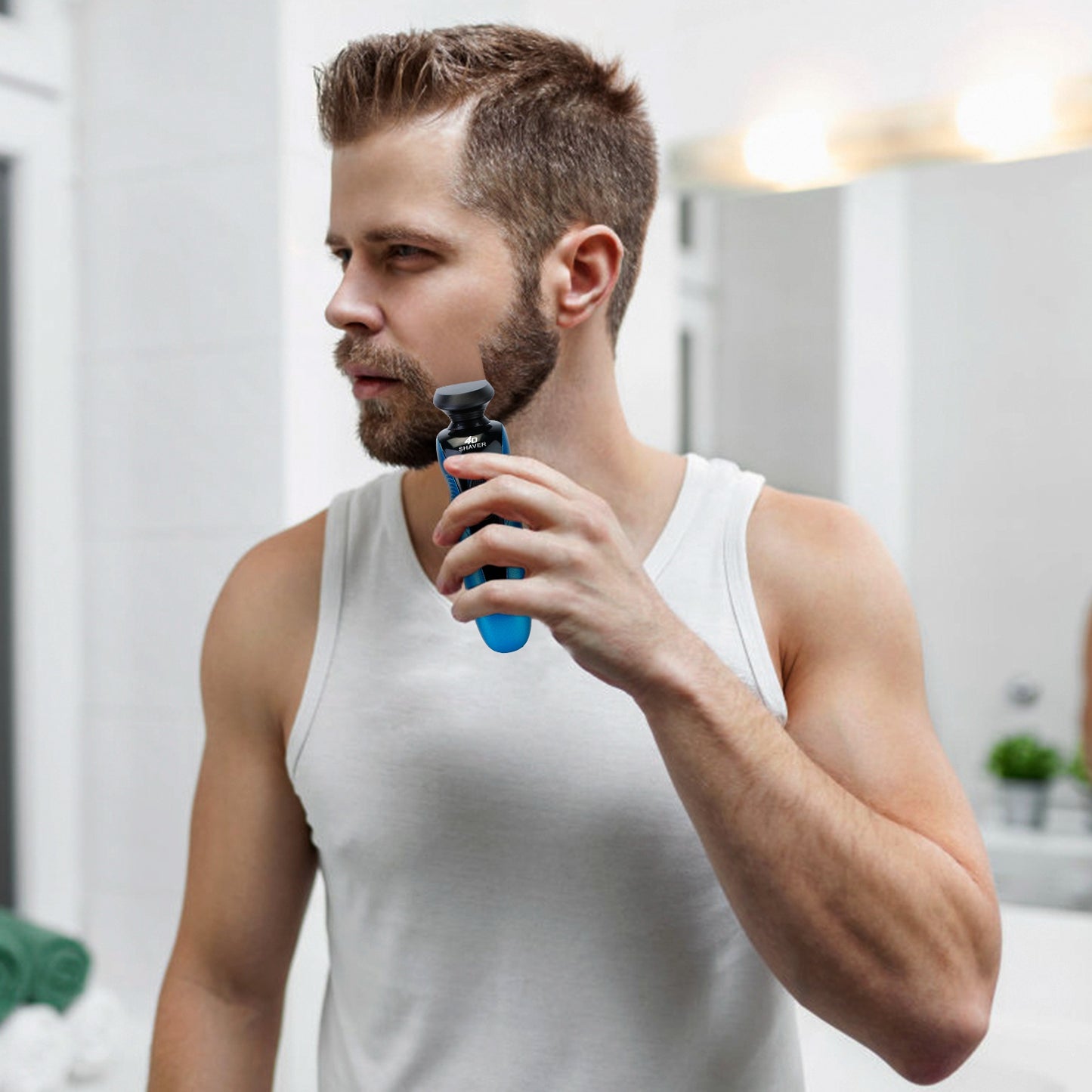 4 In 1Electric Shaver for Men IPX7 Waterproof Beard Trimmer Cordless Rechargeable Razor Beard Nose Hair Face Wet Dry