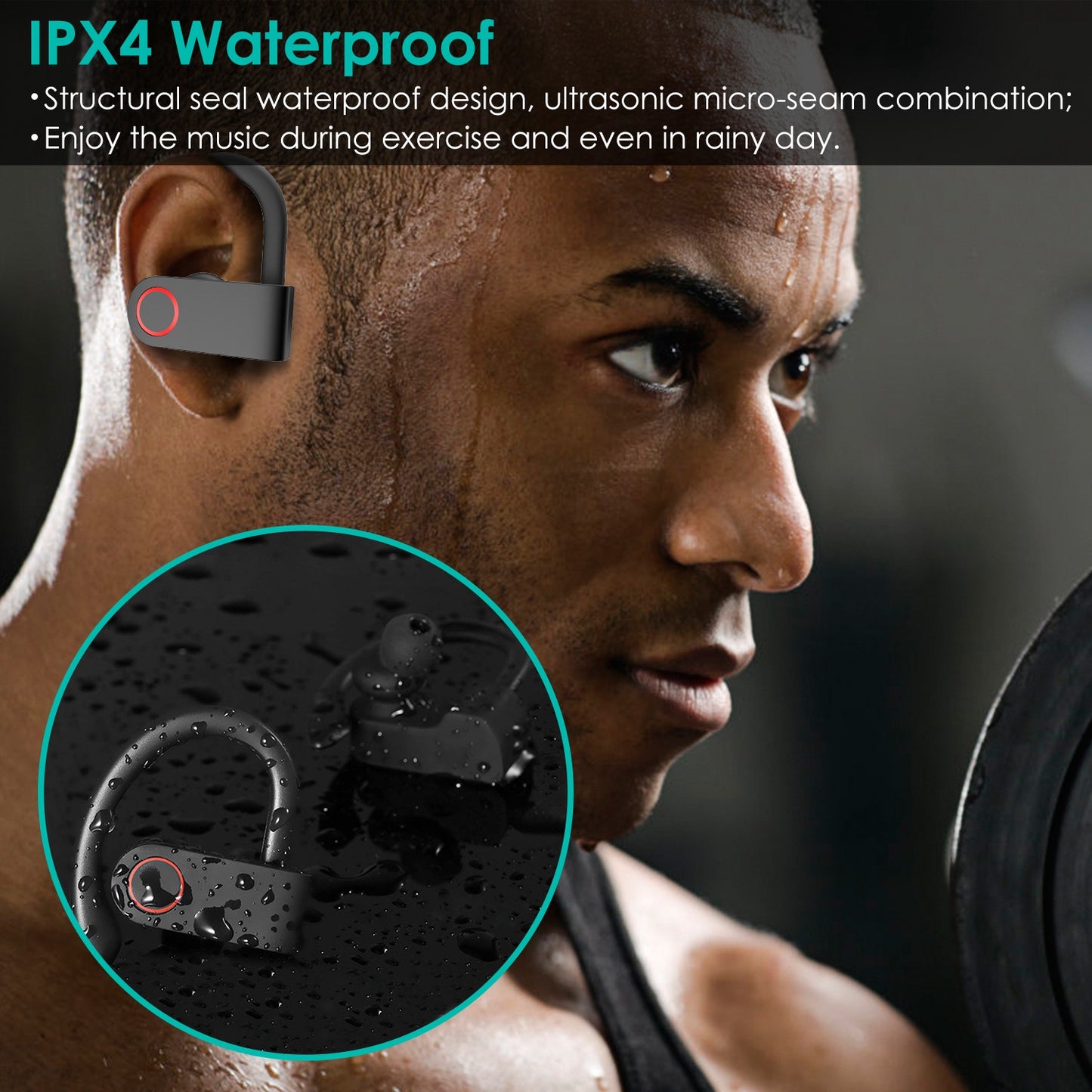 TWS Wireless 5.0 Earbuds IPX5 Waterproof Sport Headsets 48Hrs Playing Sport Earphones