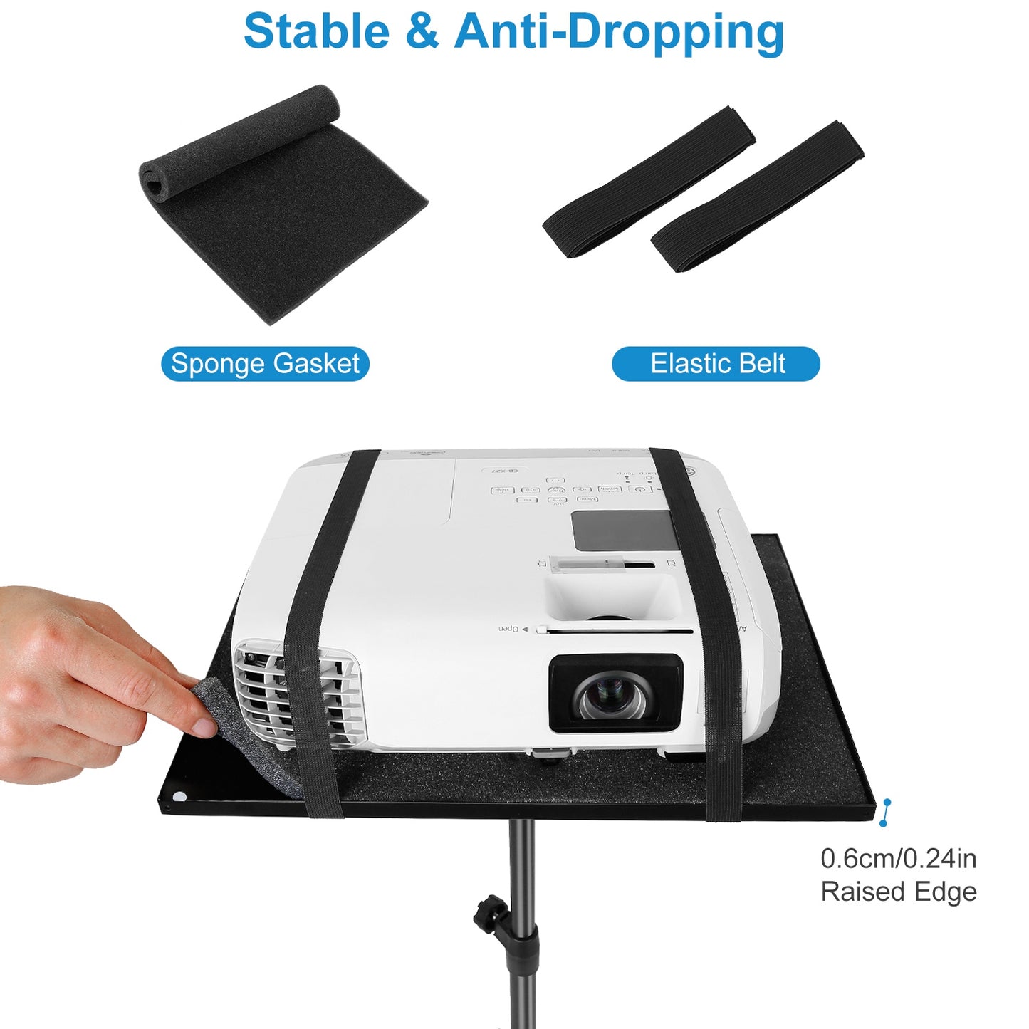 Projector Tripod Stand Folding Laptop Stand w/ Height Tilt Adjustment Portable DJ Equipment Holder Mount