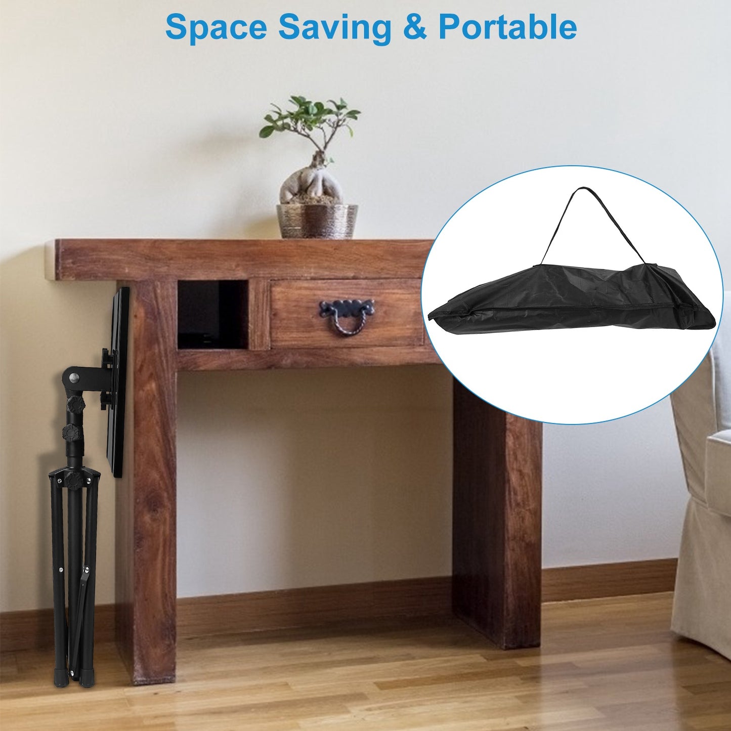 Projector Tripod Stand Folding Laptop Stand w/ Height Tilt Adjustment Portable DJ Equipment Holder Mount