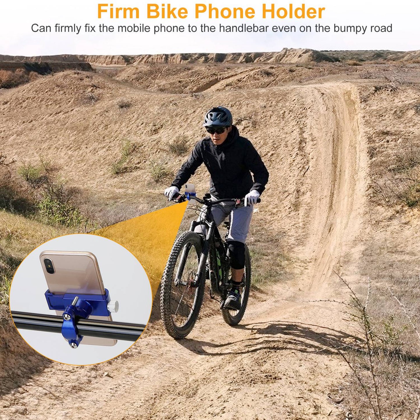 MTB Bike Handlebar Phone Holder Stand Aluminum Alloy Bicycle Phone Bracket