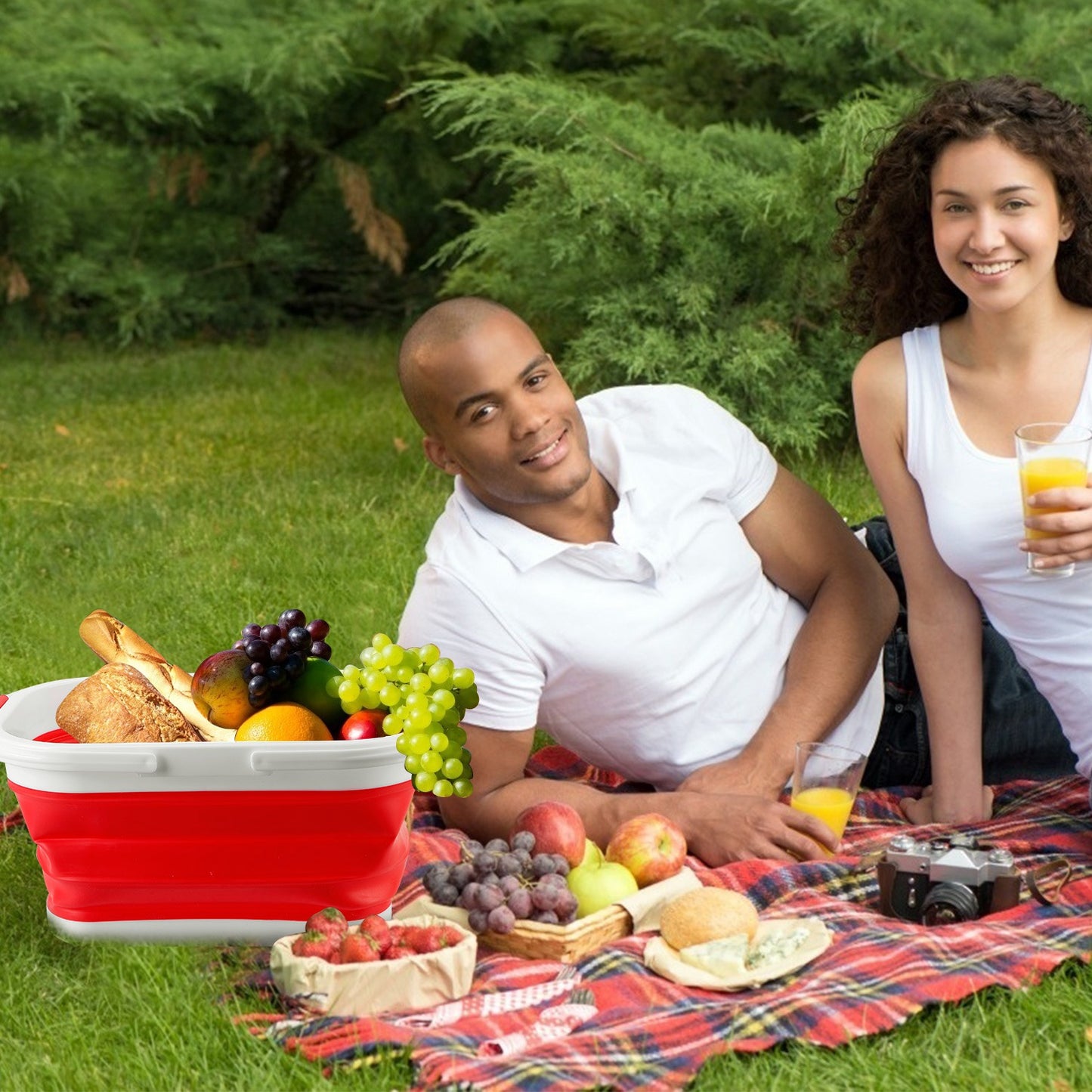 Collapsible Fruit Basket 10L Vegetable Sink Storage Basin Tub Space Saving Ice Beverage Storage Bucket