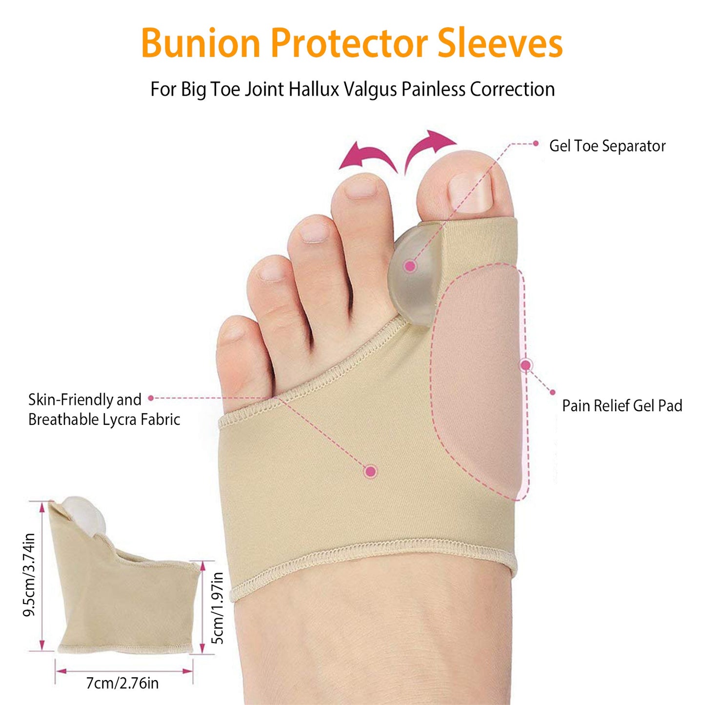 Bunion Corrector Night Time Bunion Splints Bunion Relief Protector Sleeves Kit