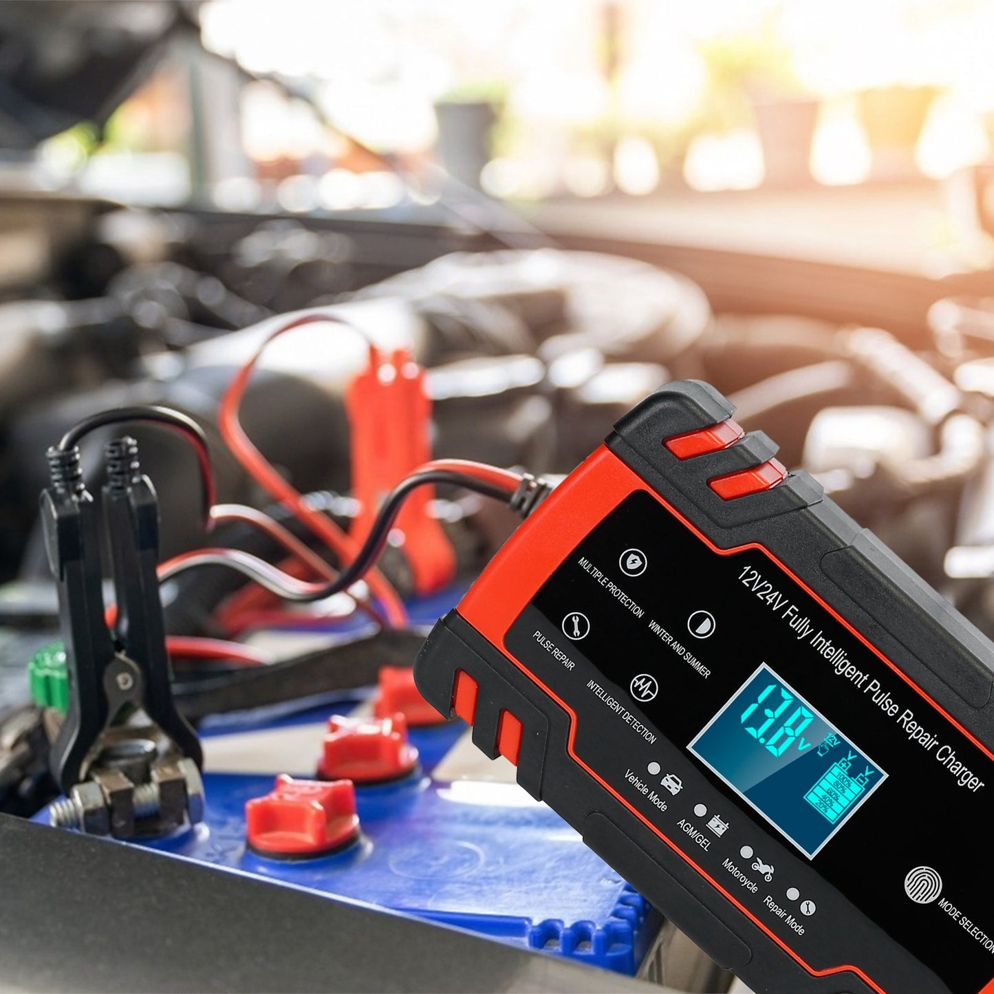 Car�Battery�Charger�12V/8A�24V/4A�Smart�Automatic�Battery�Charger