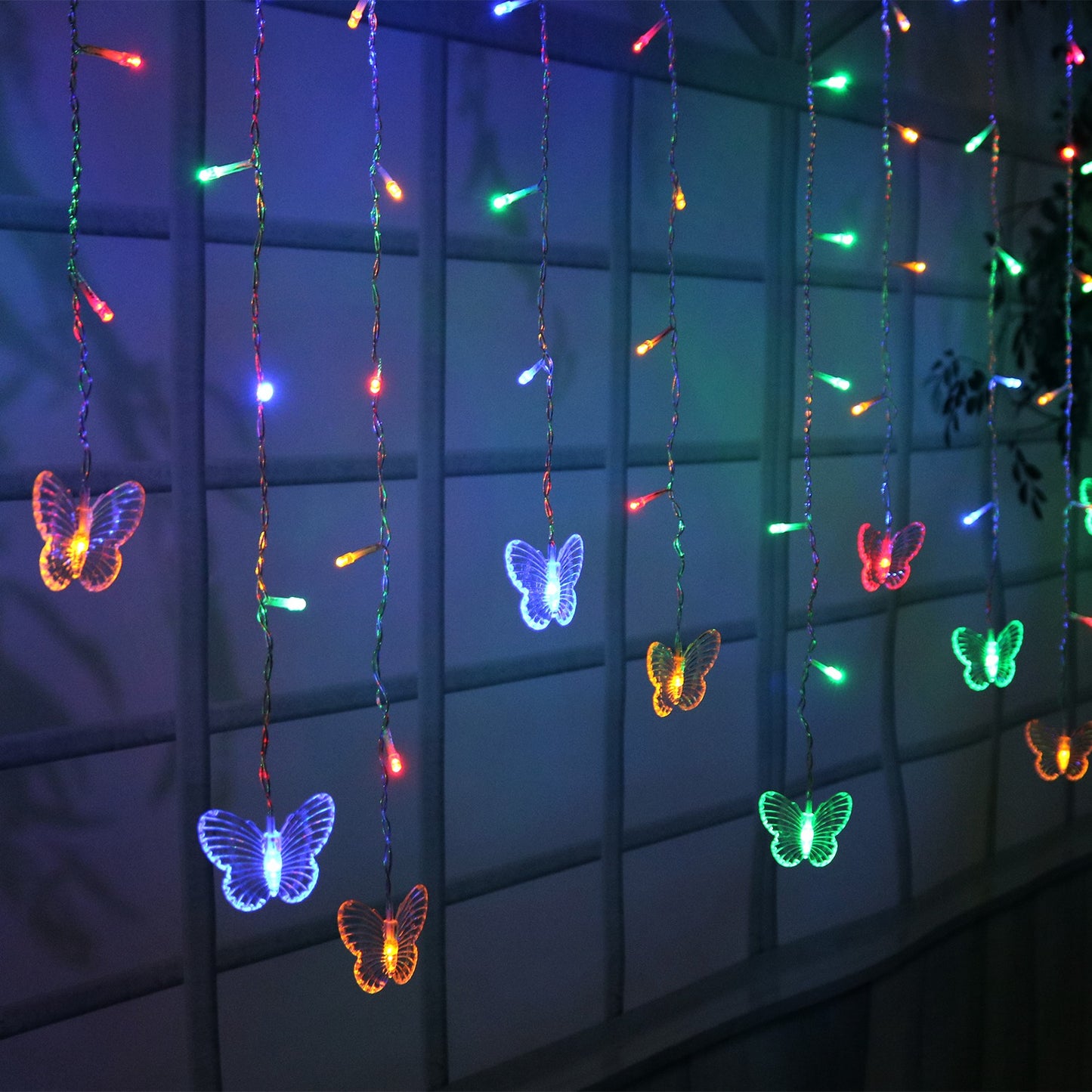 Butterfly Curtain String Lights USB Powered Colorful LED Fairy Lamps w/8 Modes 96 LED Remote Control 11.5ft for Bedroom Weddings Christmas