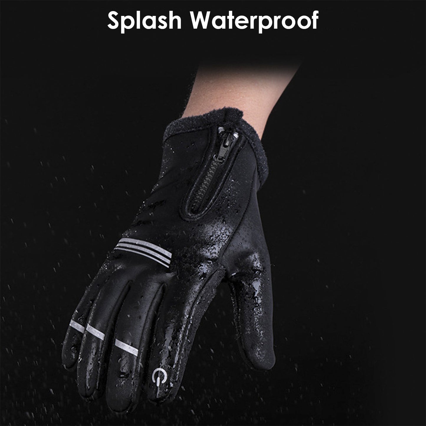 1Pair Winter Gloves Touchscreen Thermal Windproof Fleece Lined Gloves For Winter Running L Size