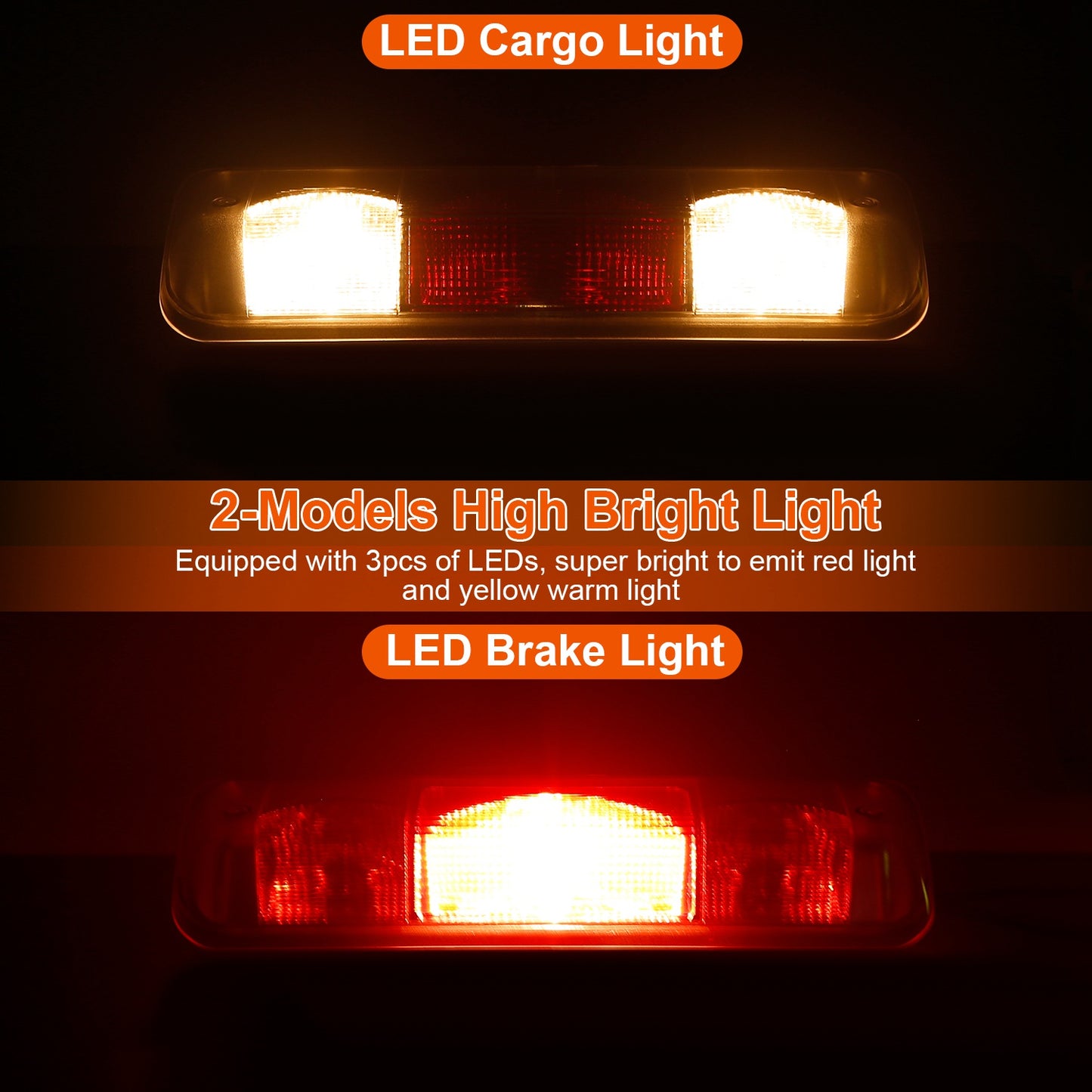 Fit For 2004-2008 Ford F150 Third Brake Tail Light Cargo Lamp Bar Rear Center High Mount Stop Light