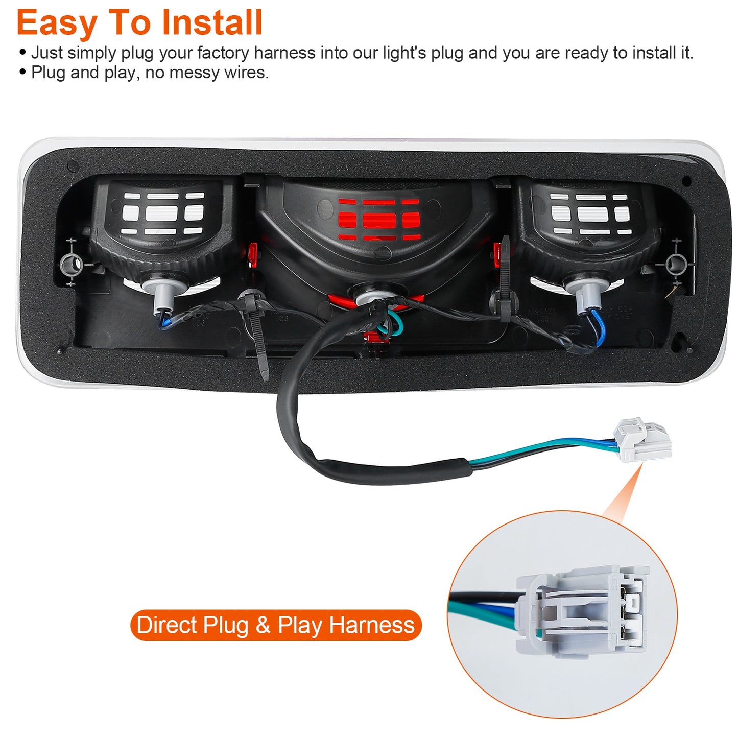 Fit For 2004-2008 Ford F150 Third Brake Tail Light Cargo Lamp Bar Rear Center High Mount Stop Light