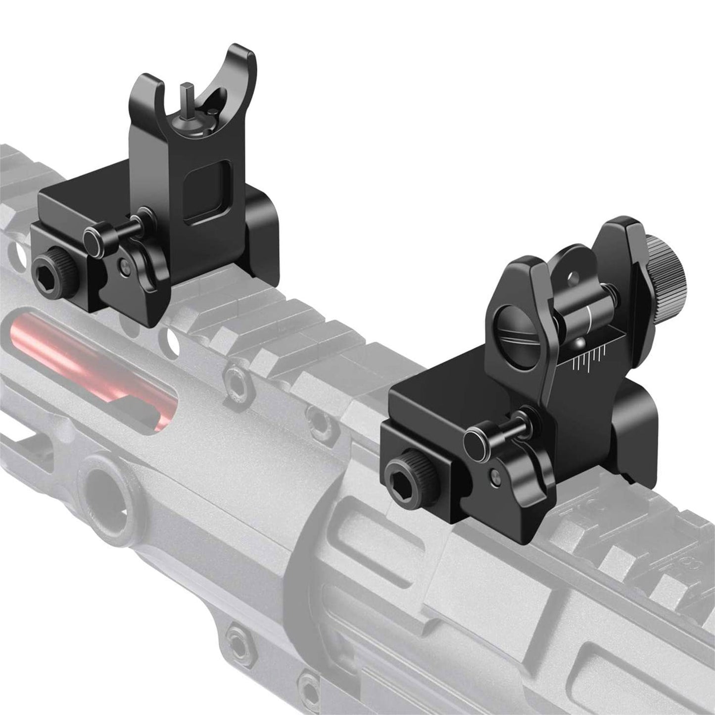 Flip Up Rear Front Sights Aluminum Alloy Tactical Folding Back Up Sight Set Fits For Picatinny Weaver Rails