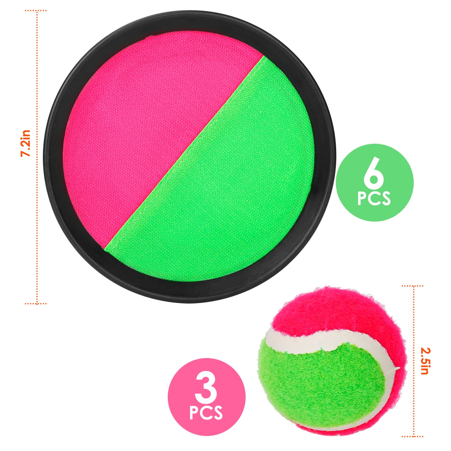 3Sets Toss and Catch Ball Throw Catch Ball Paddle Outdoor Ball Game Catch Game Beach Game