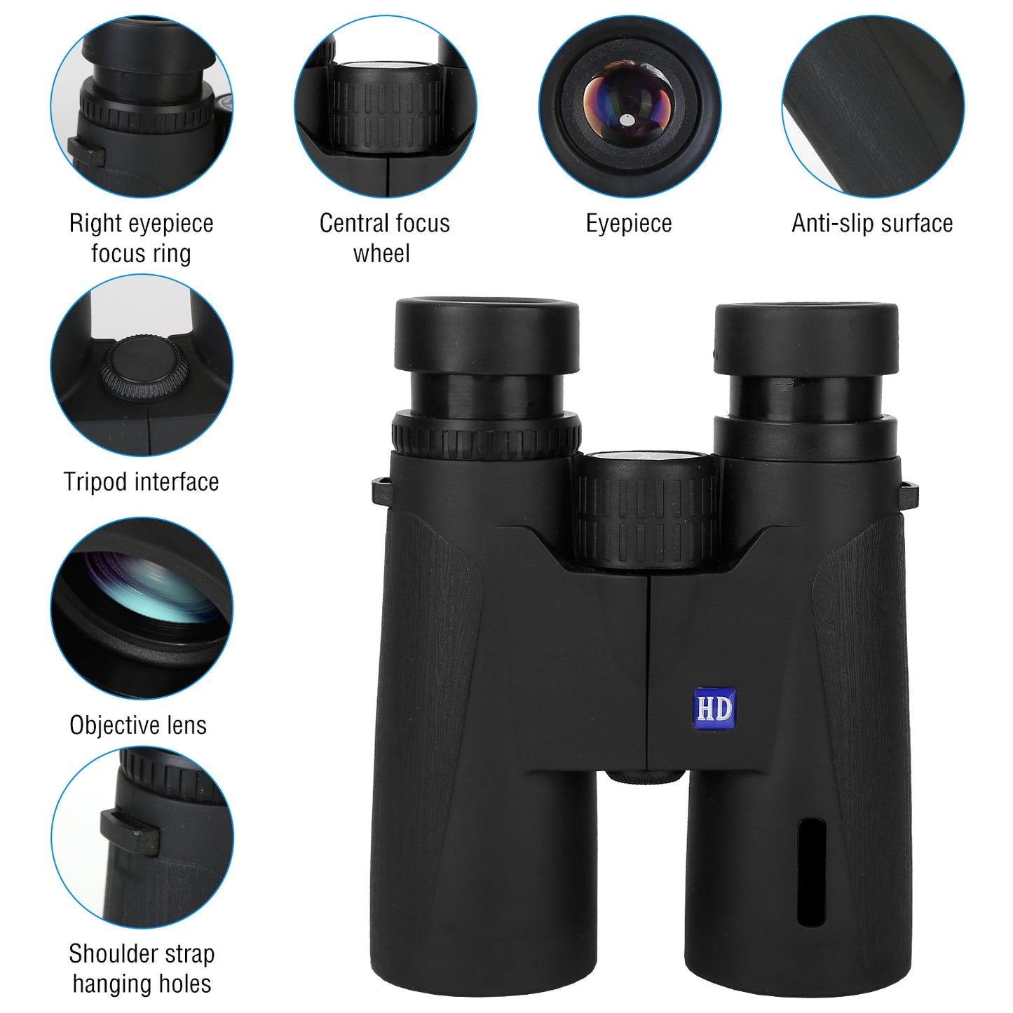 12X Zoom Binoculars with FMC Lens Foldable Telescope for Concert Bird Watching Hunting Sports Events Concerts