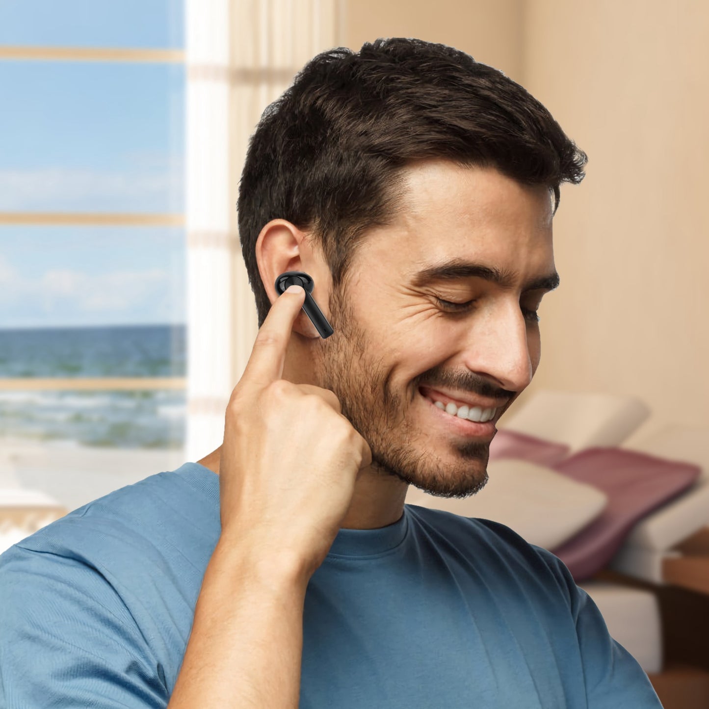5.0 TWS Wireless Earbuds Touch Control Headphone in-Ear Earphone Headset w/ Charging Case Built-in Mic