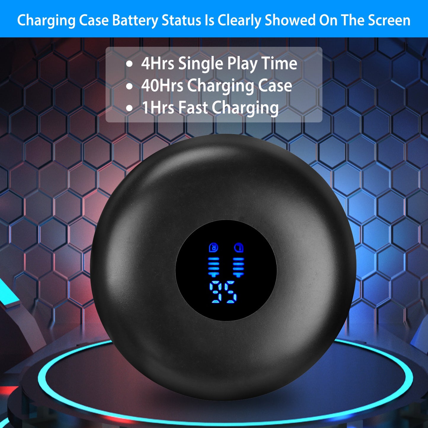 5.0 TWS Wireless Earbuds Touch Control Headphone in-Ear Earphone Headset w/ Charging Case Built-in Mic