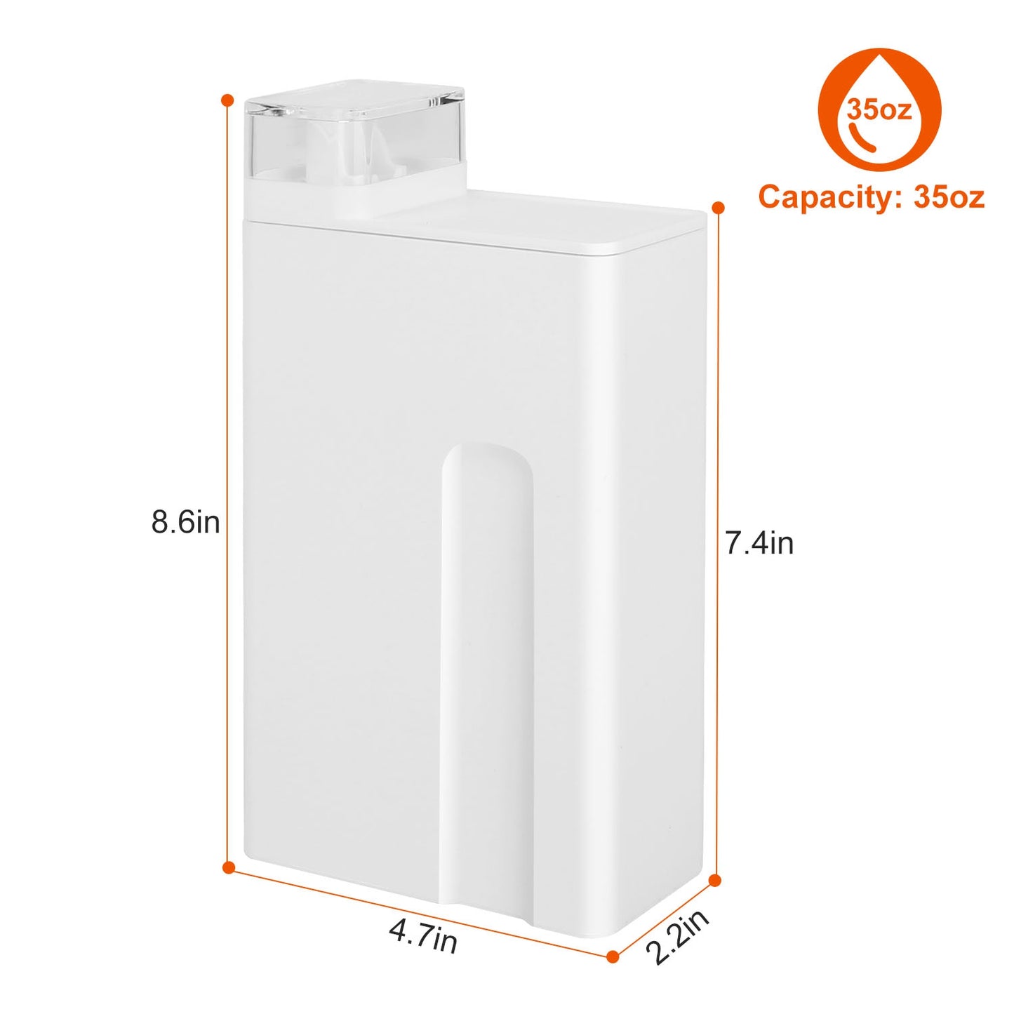 35oz Laundry Detergent Dispenser Container Empty Dispenser Bottle Storage Box w/ Waterproof Labels for Liquid Detergent Fabric Softener