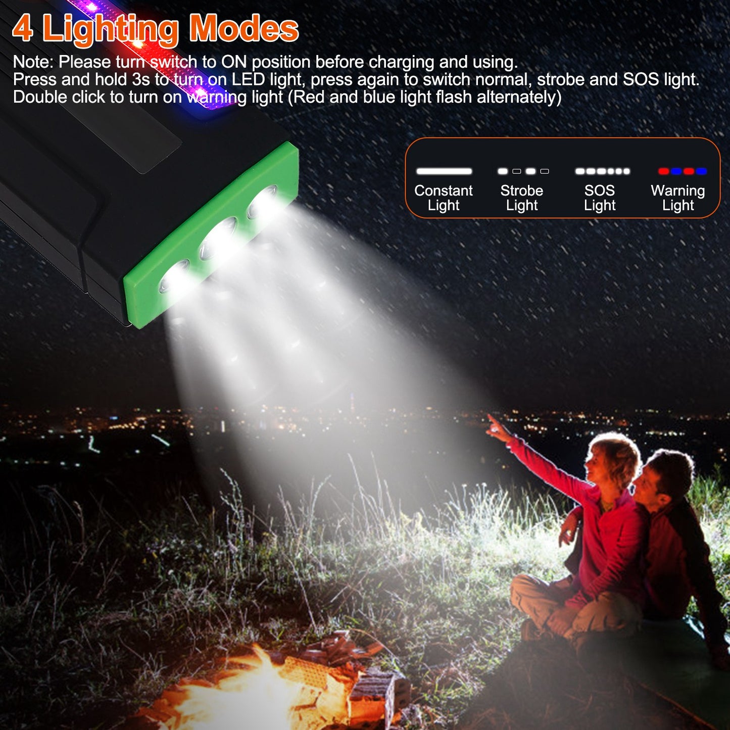 Car Jump Starter Booster 600A Peak 18000mAh Battery Charger Power Bank w/ 4 Modes LED Flashlight for Up to 6.0L Gas or 2.0L Diesel Engine