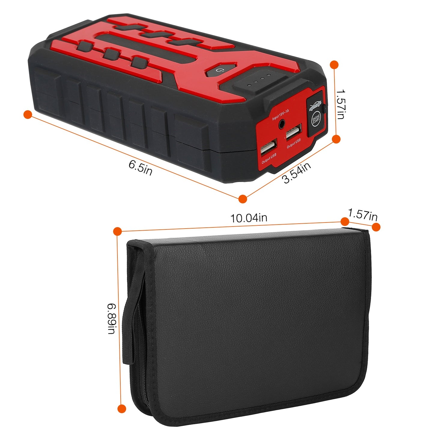Car Jump Starter Booster 800A Peak 28000mAh Battery Charger Power Bank w/ 4 Modes LED Flashlight for Up to 6.0L Gas or 4.0L Diesel Engine