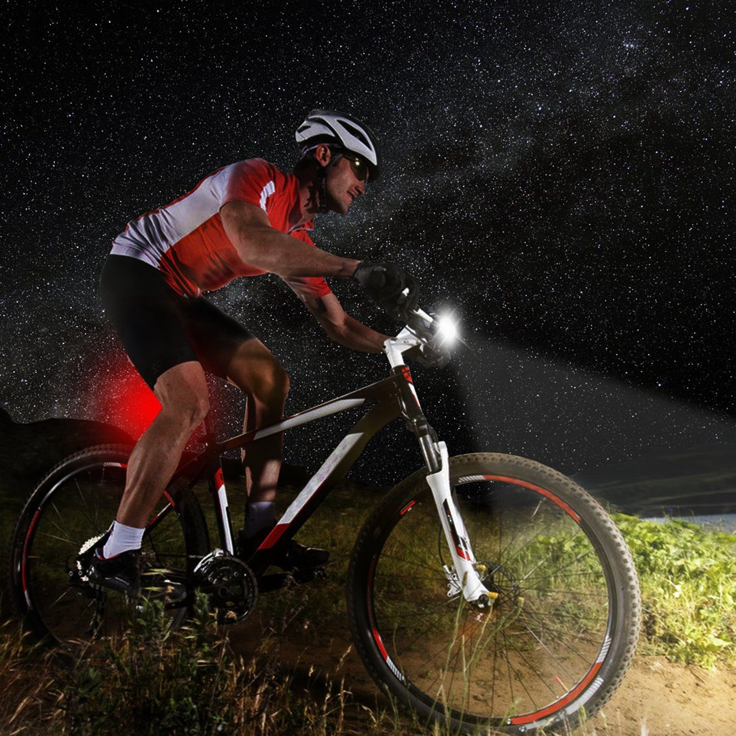 Bike Headlight Taillight Set USB Rechargeable Bicycle Safety Lamp IPX4 Waterproof Bicycle LED Front Light Taillight
