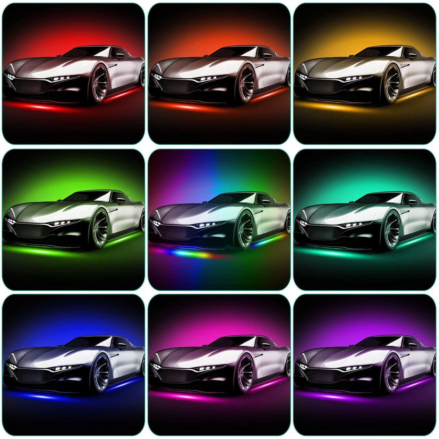 Waterproof RGB Underglow LED Strip Remote App Control Car Underbody Light Music Control Exterior Underbody Lights DC 12V