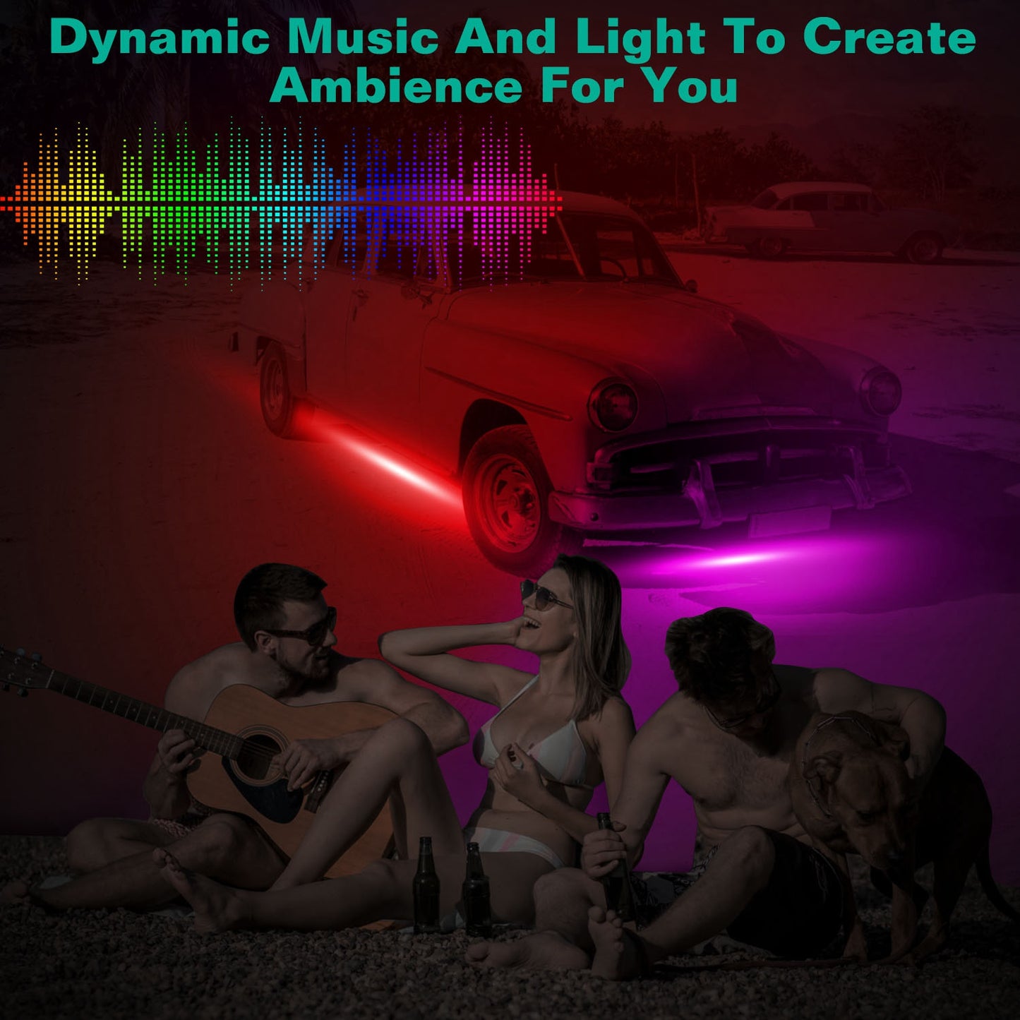 Waterproof RGB Underglow LED Strip Remote App Control Car Underbody Light Music Control Exterior Underbody Lights DC 12V
